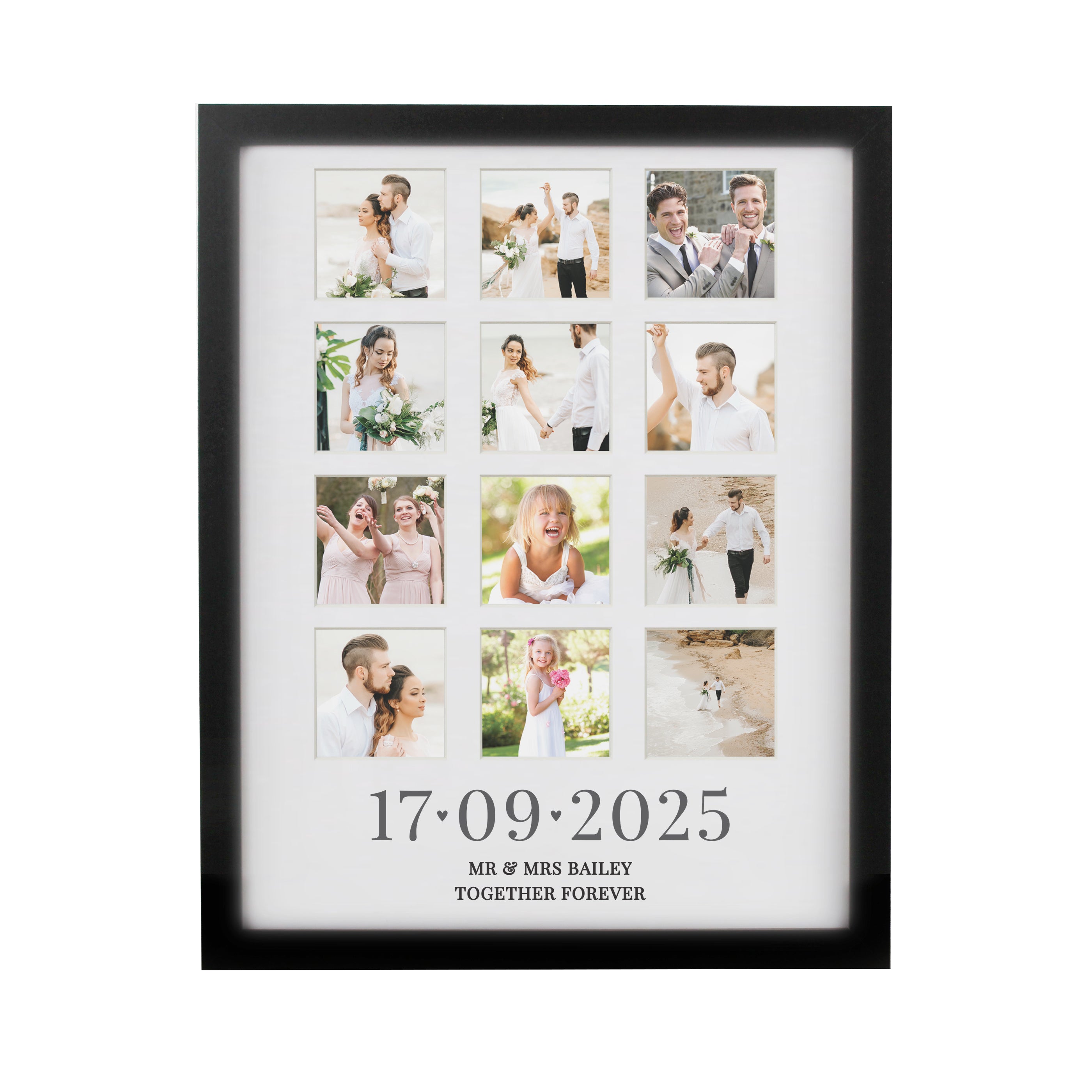 Personalised Special Date Black Multi Photo Frame