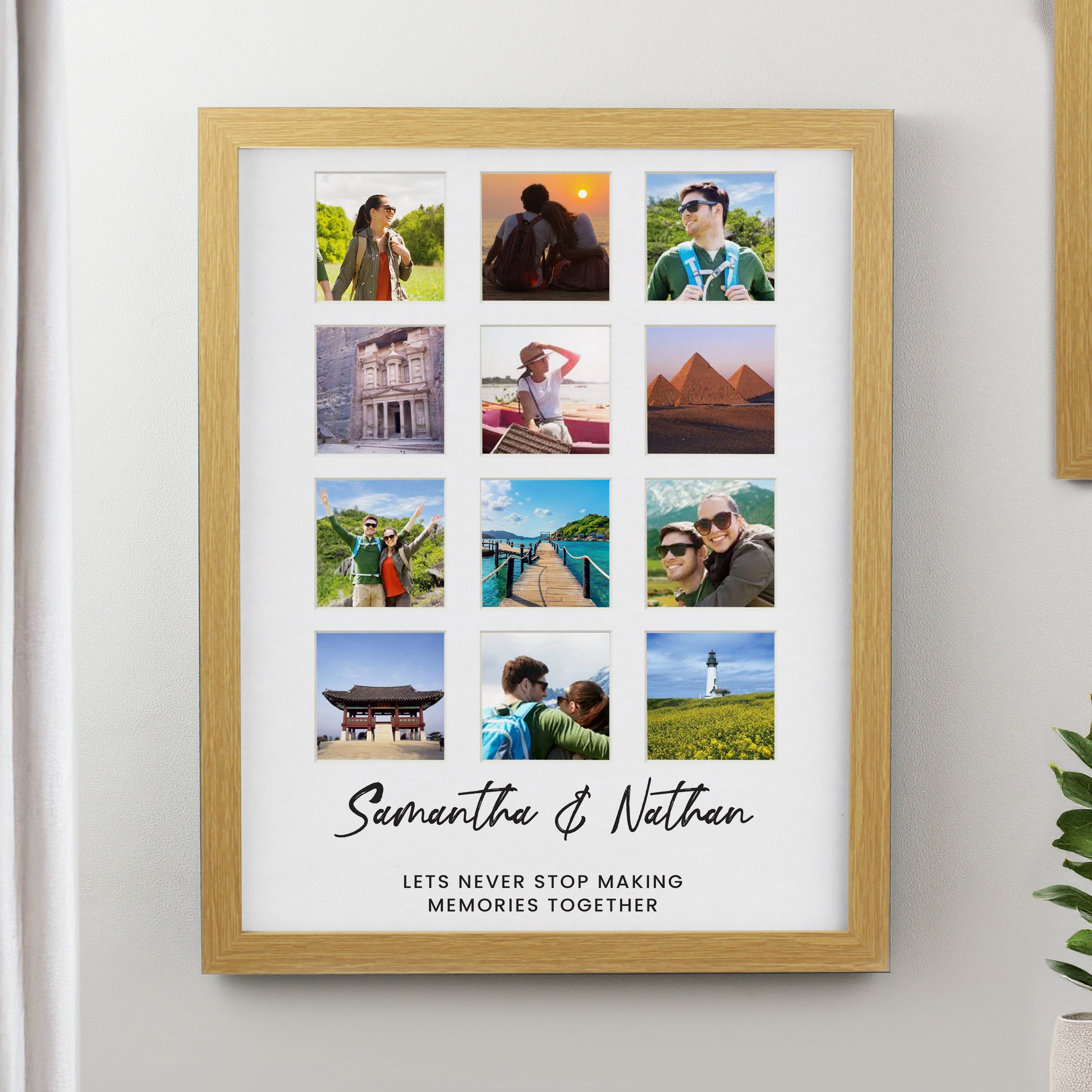 Personalised Oak Multi Photo Frame