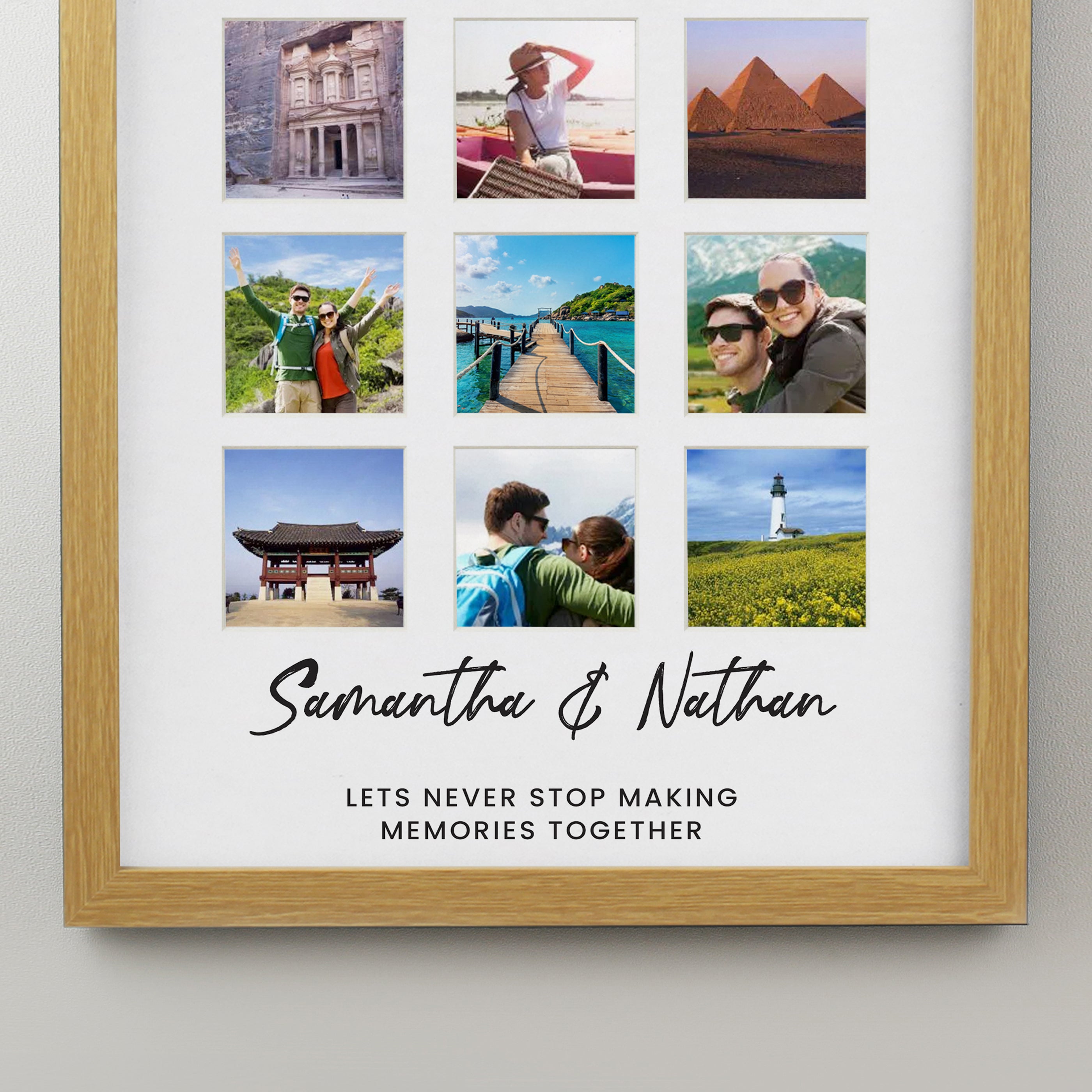 Personalised Oak Multi Photo Frame