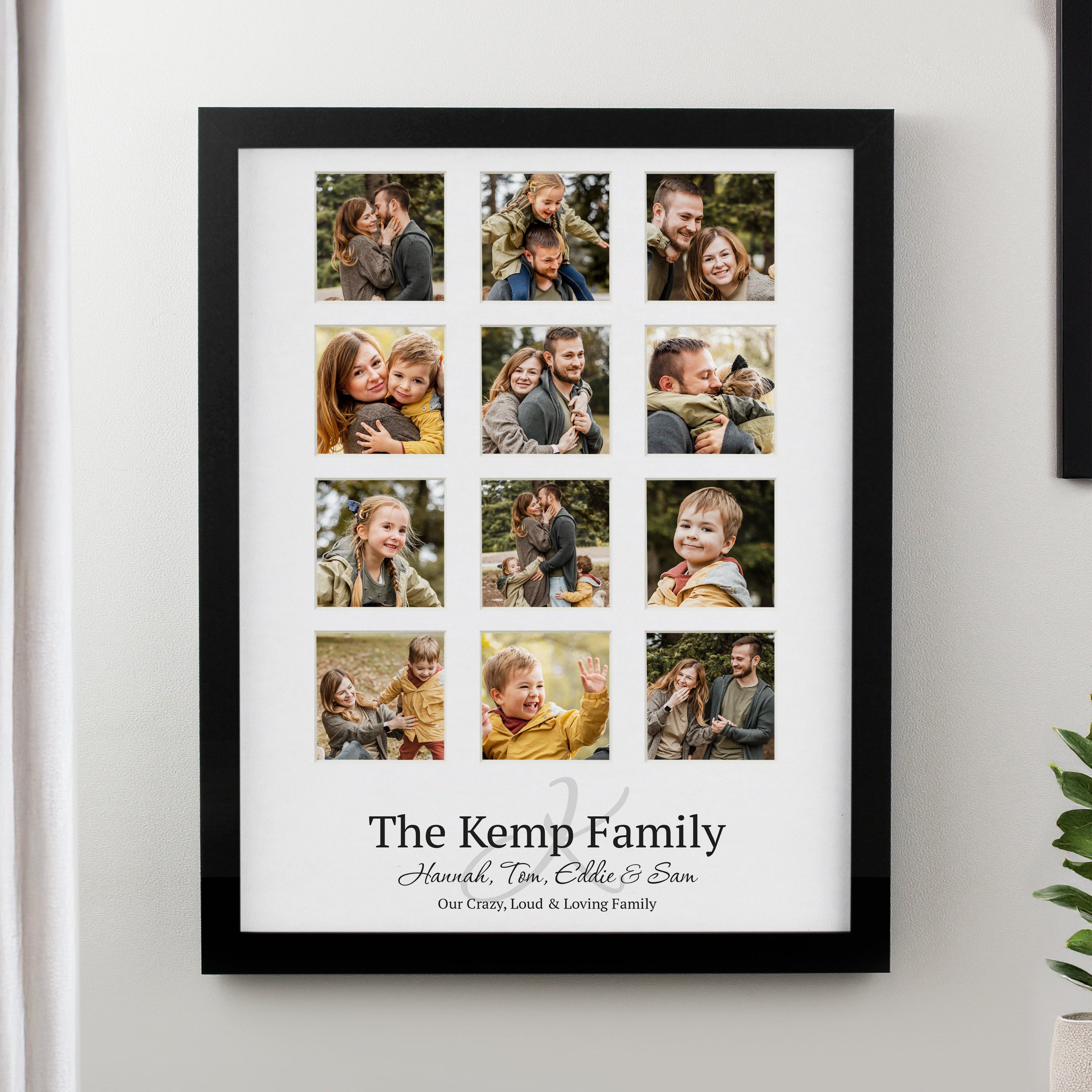 Personalised Family Black Multi Photo Frame