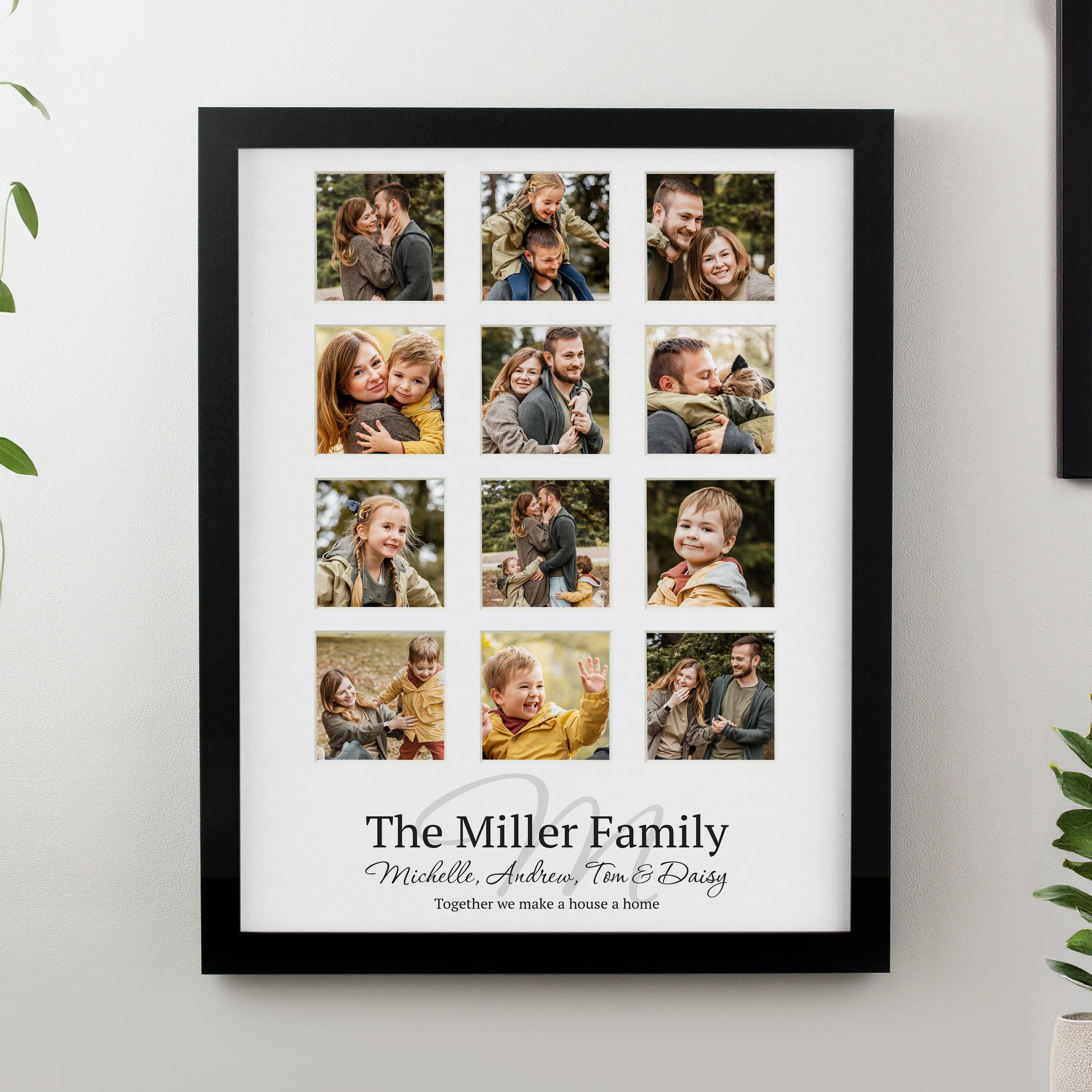 Personalised Family Black Multi Photo Frame