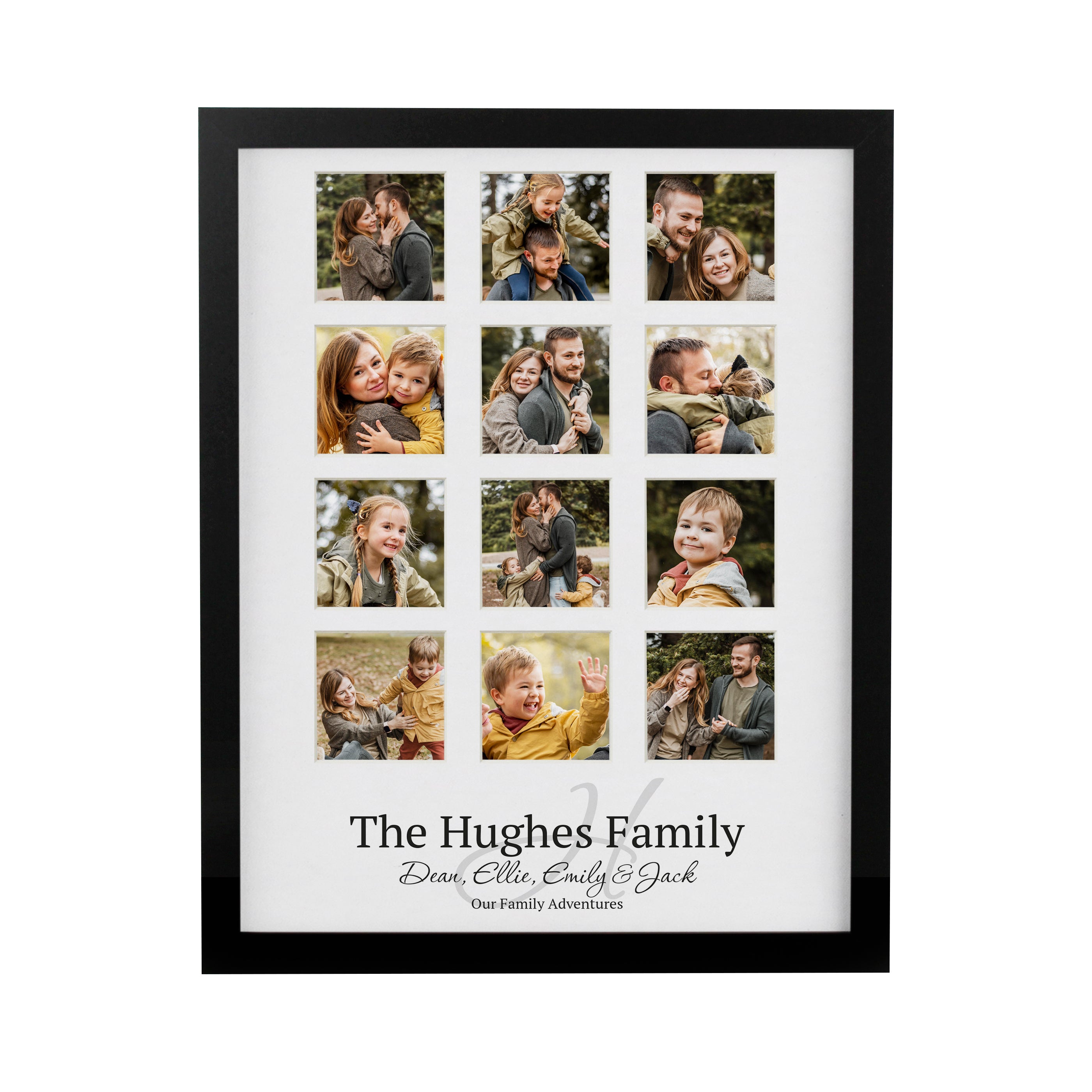 Personalised Family Black Multi Photo Frame