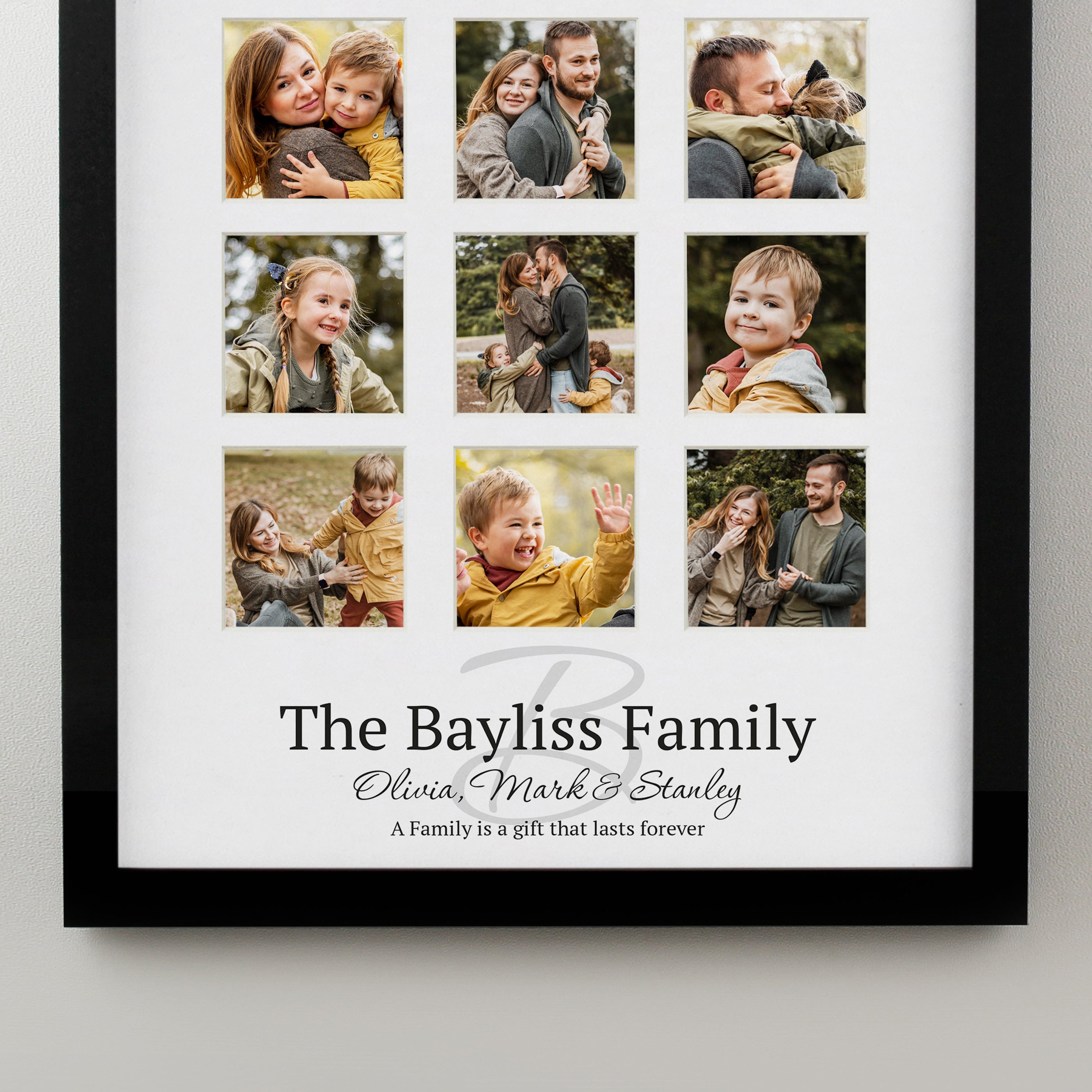 Personalised Family Black Multi Photo Frame