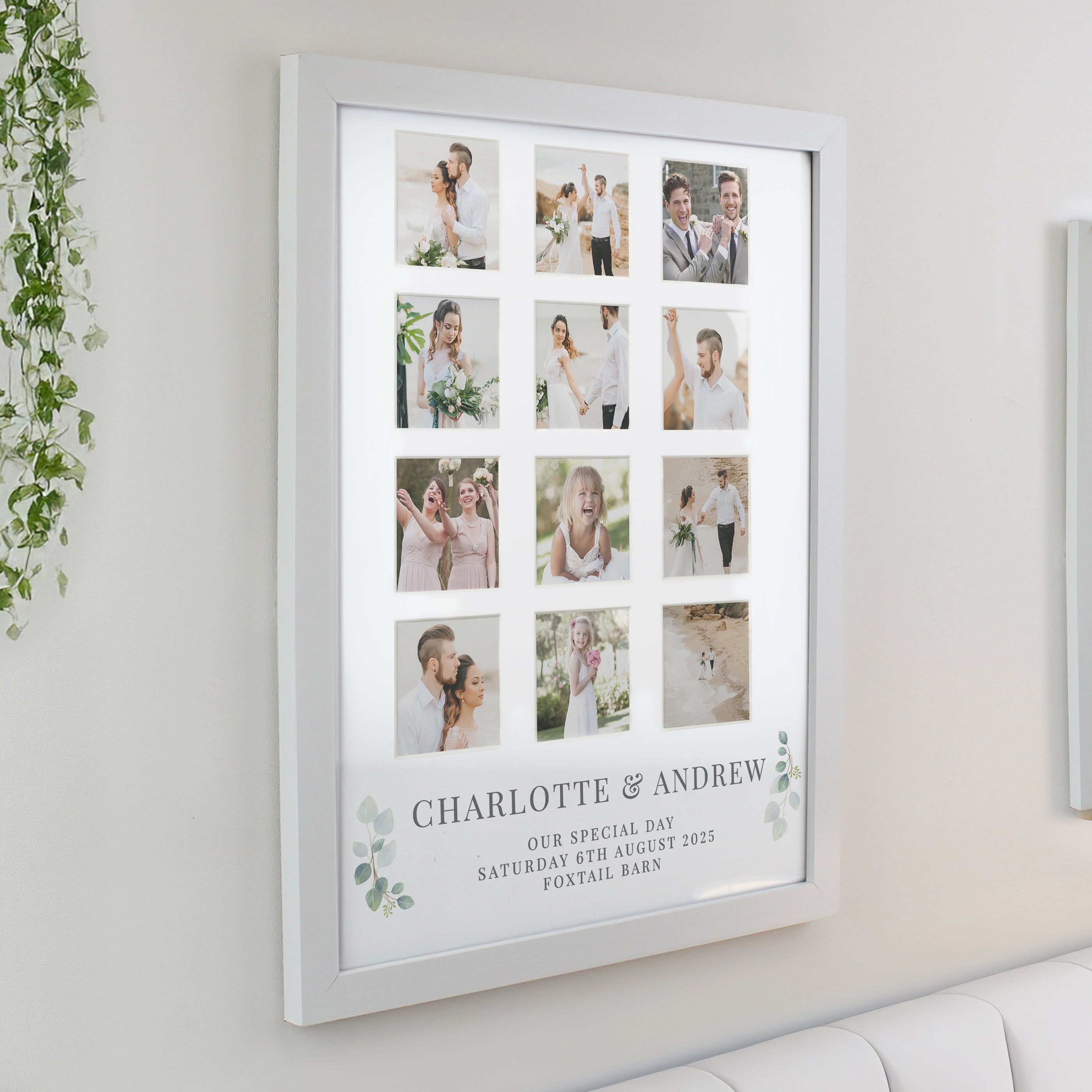 Personalised Wedding White Multi Photo Frame