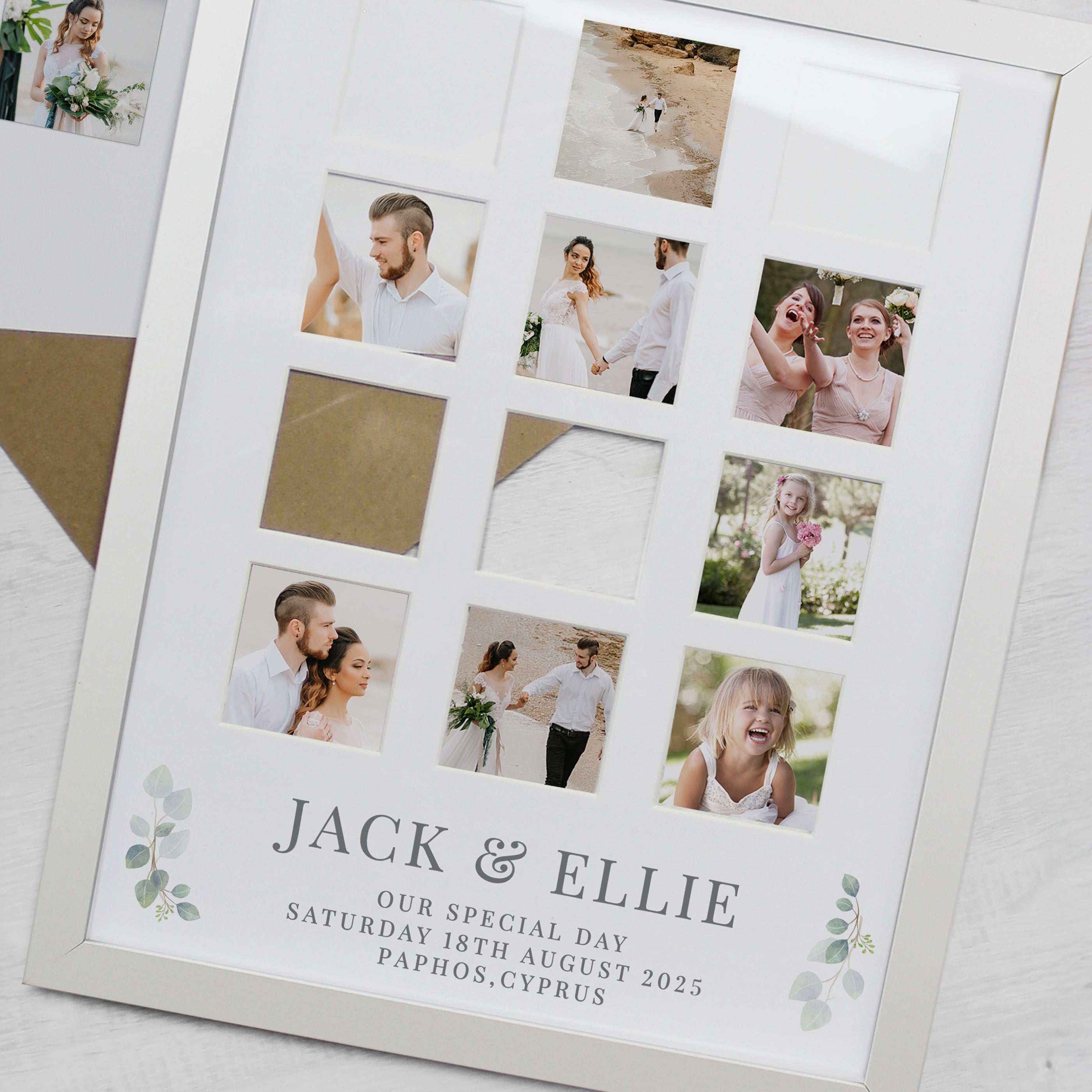 Personalised Wedding White Multi Photo Frame