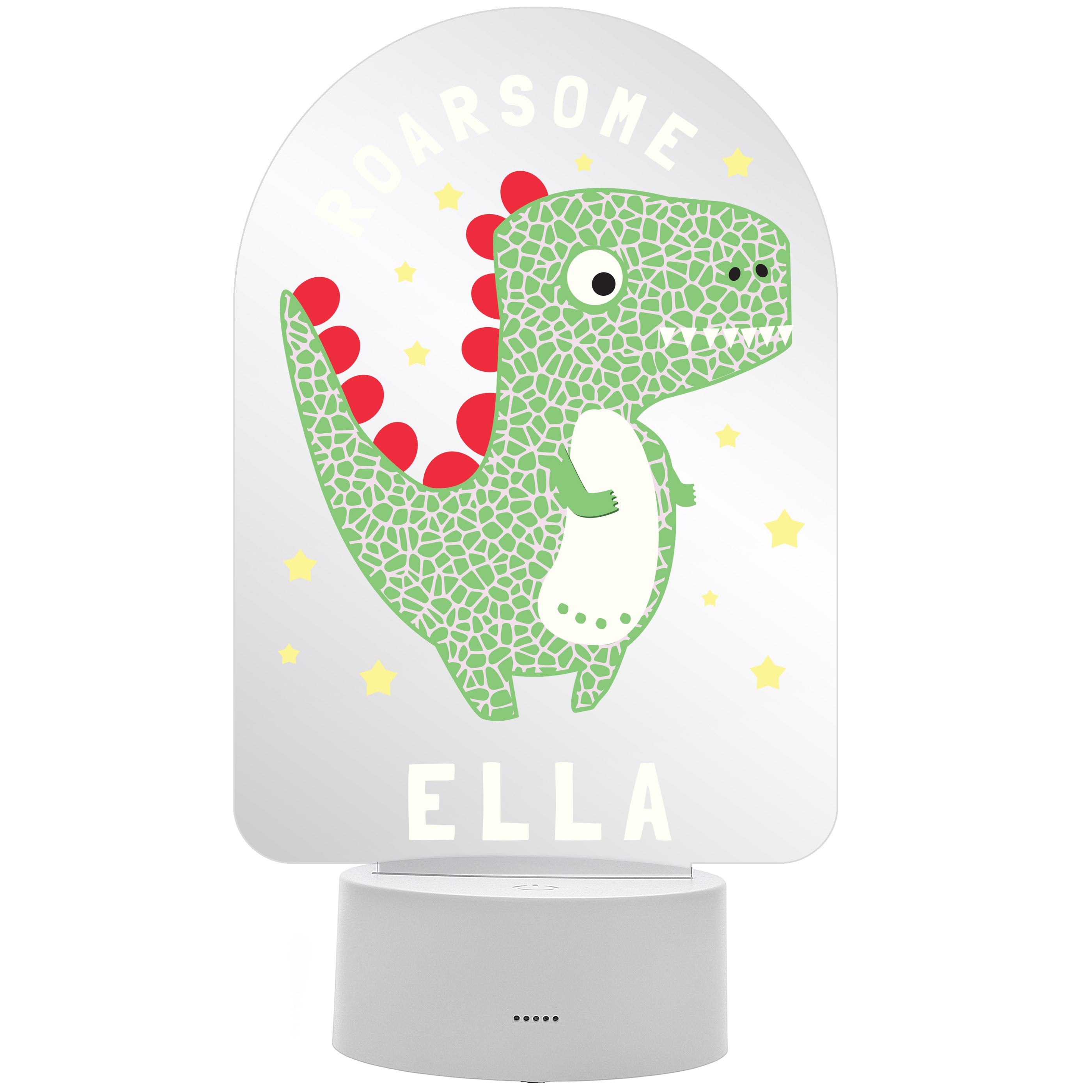 Personalised Roarsome Dinosaur LED Colour Changing Night Light