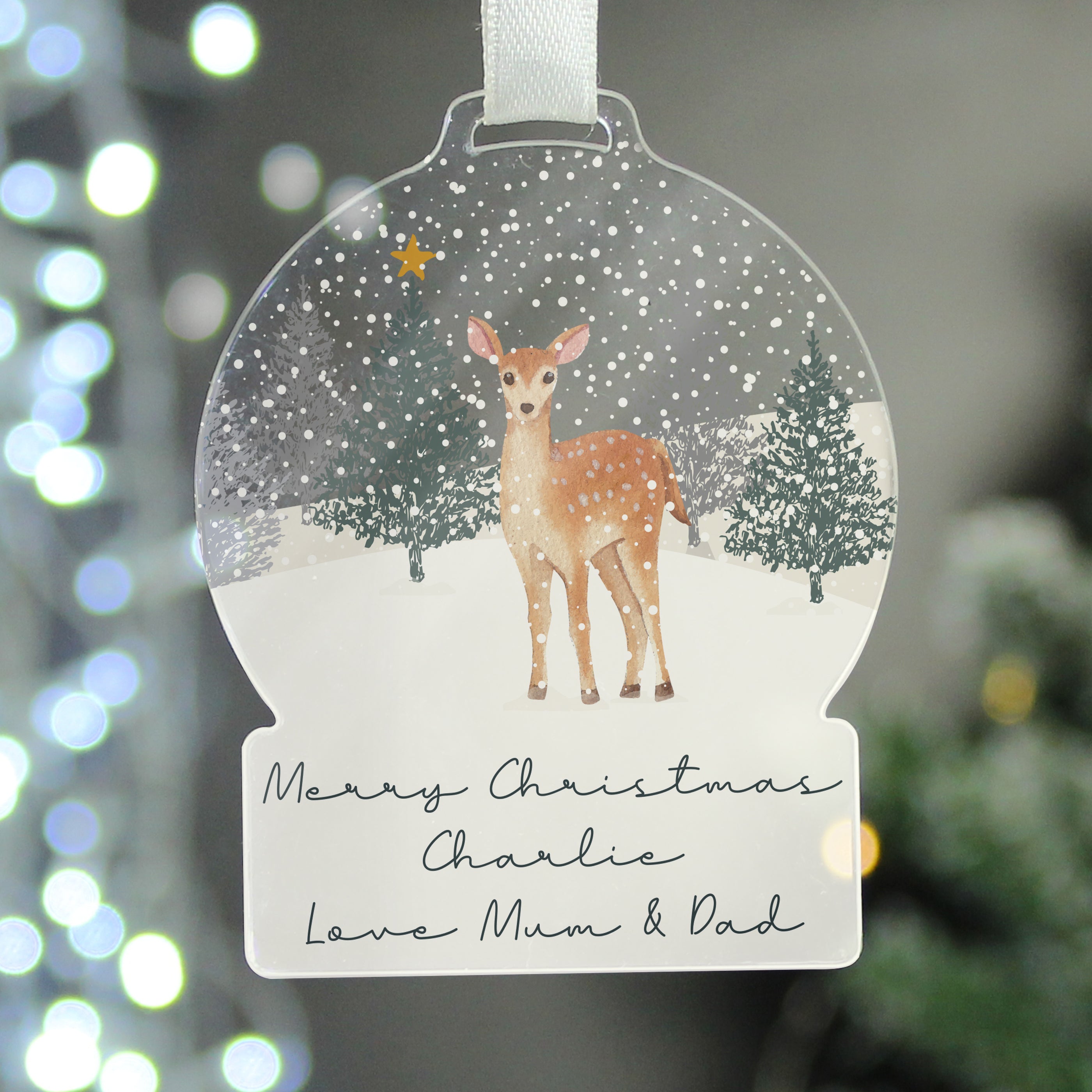 Personalised A Winter's Night Acrylic Snowglobe Decoration