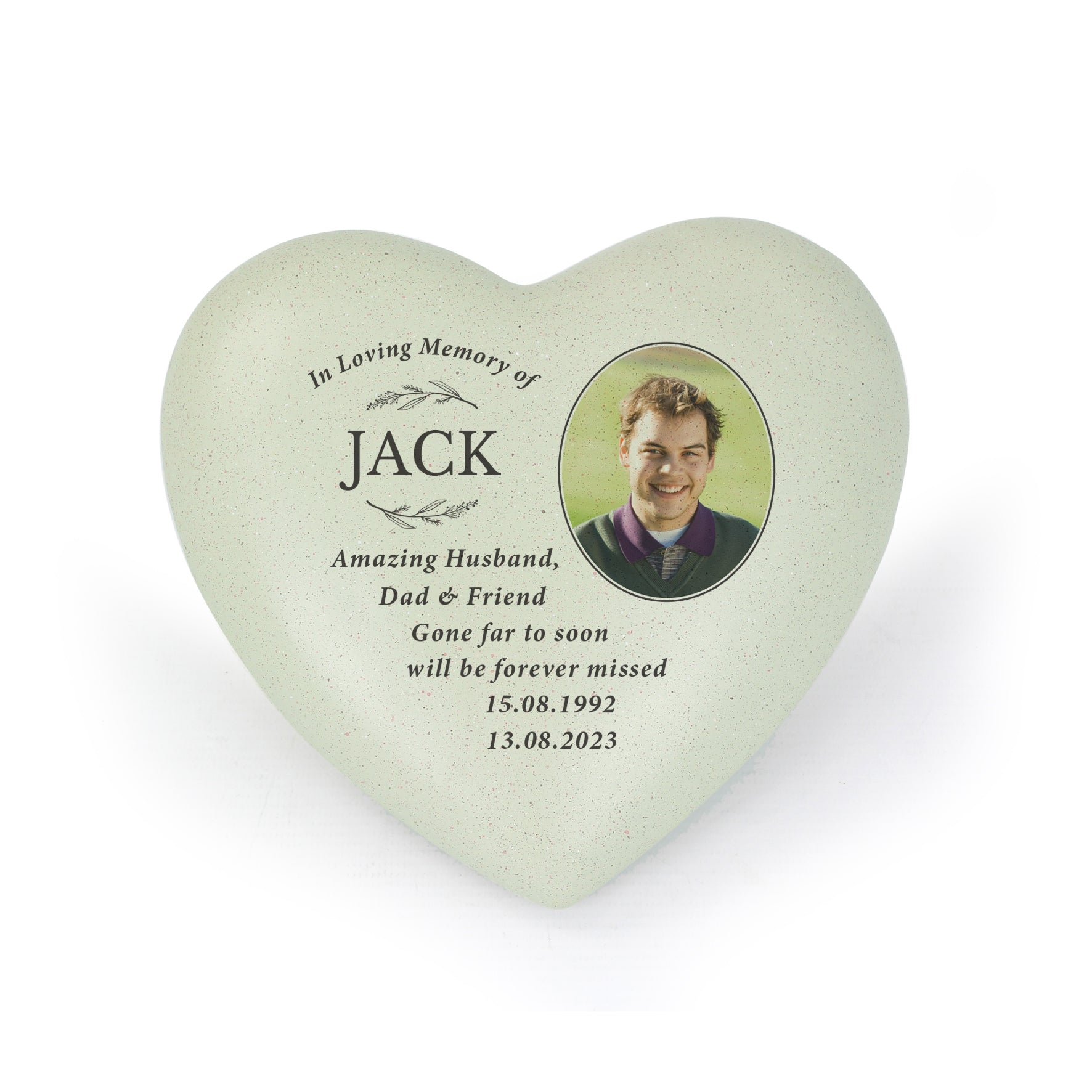 Personalised In Loving Memory Photo Upload Memorial Resin Heart