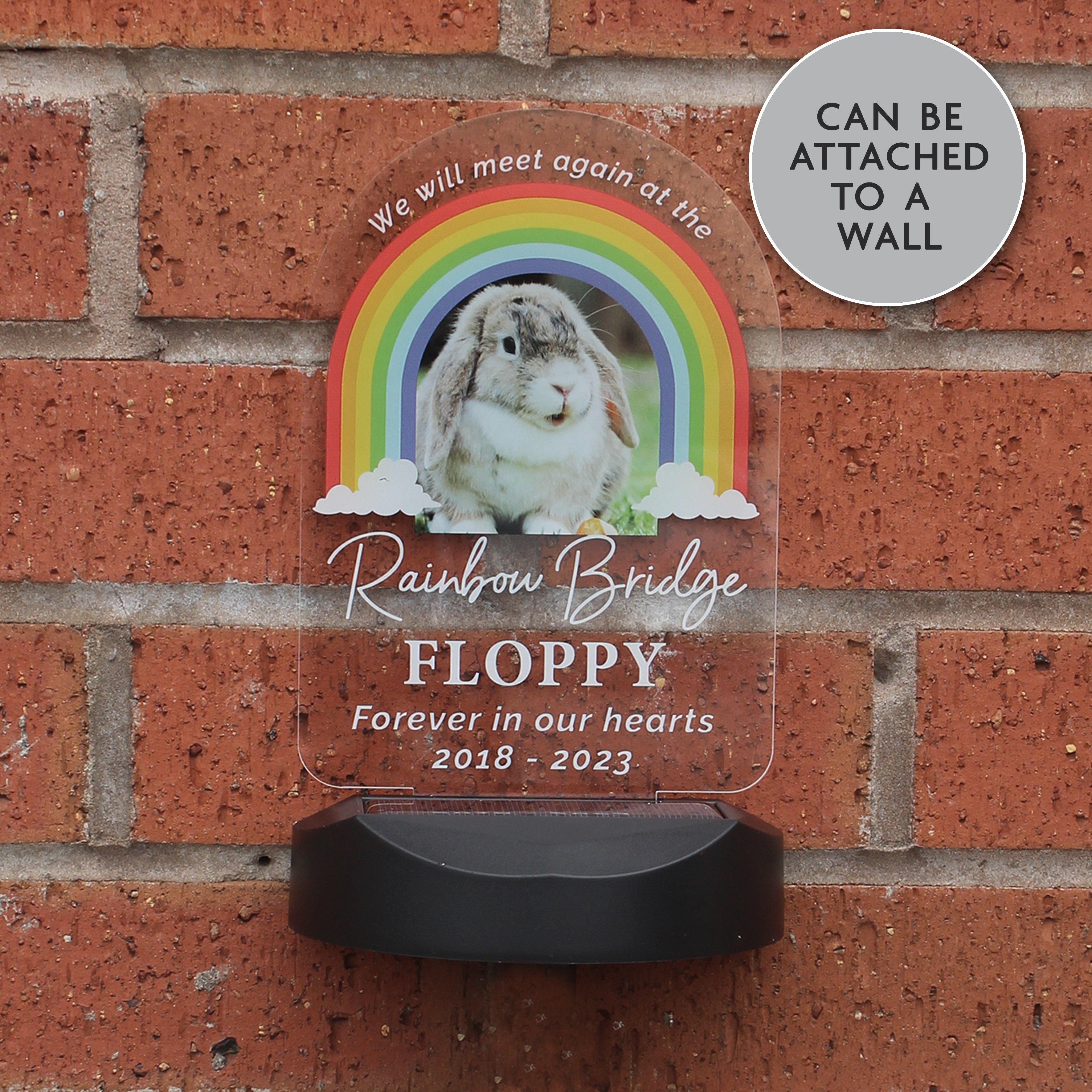 Personalised Rainbow Bridge Pet Memorial Outdoor Solar Light