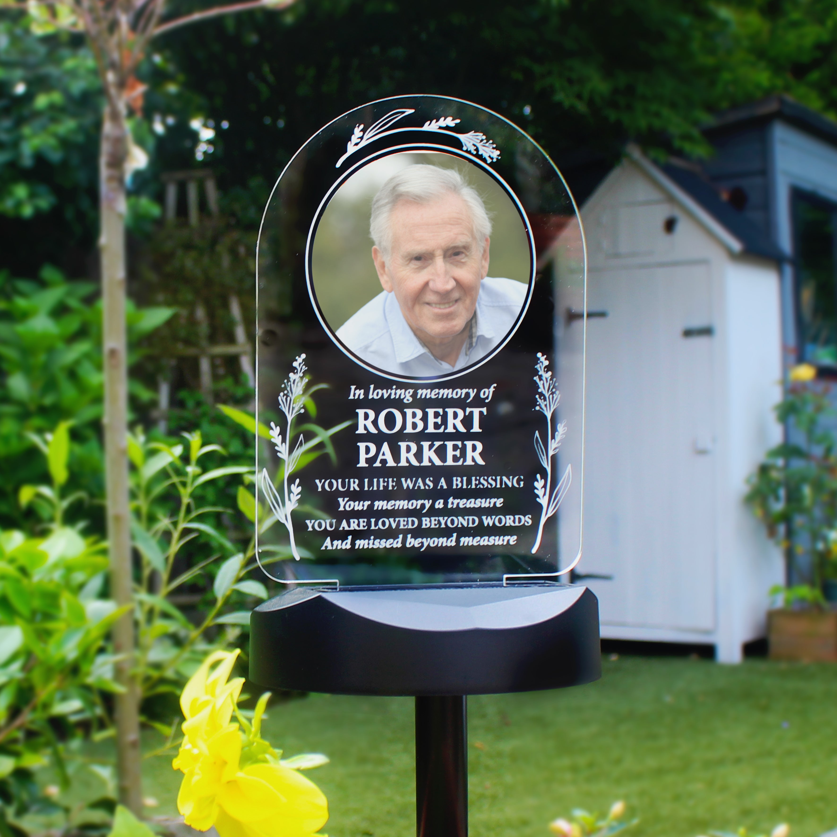 Personalised Memorial Photo Upload Outdoor Solar Light