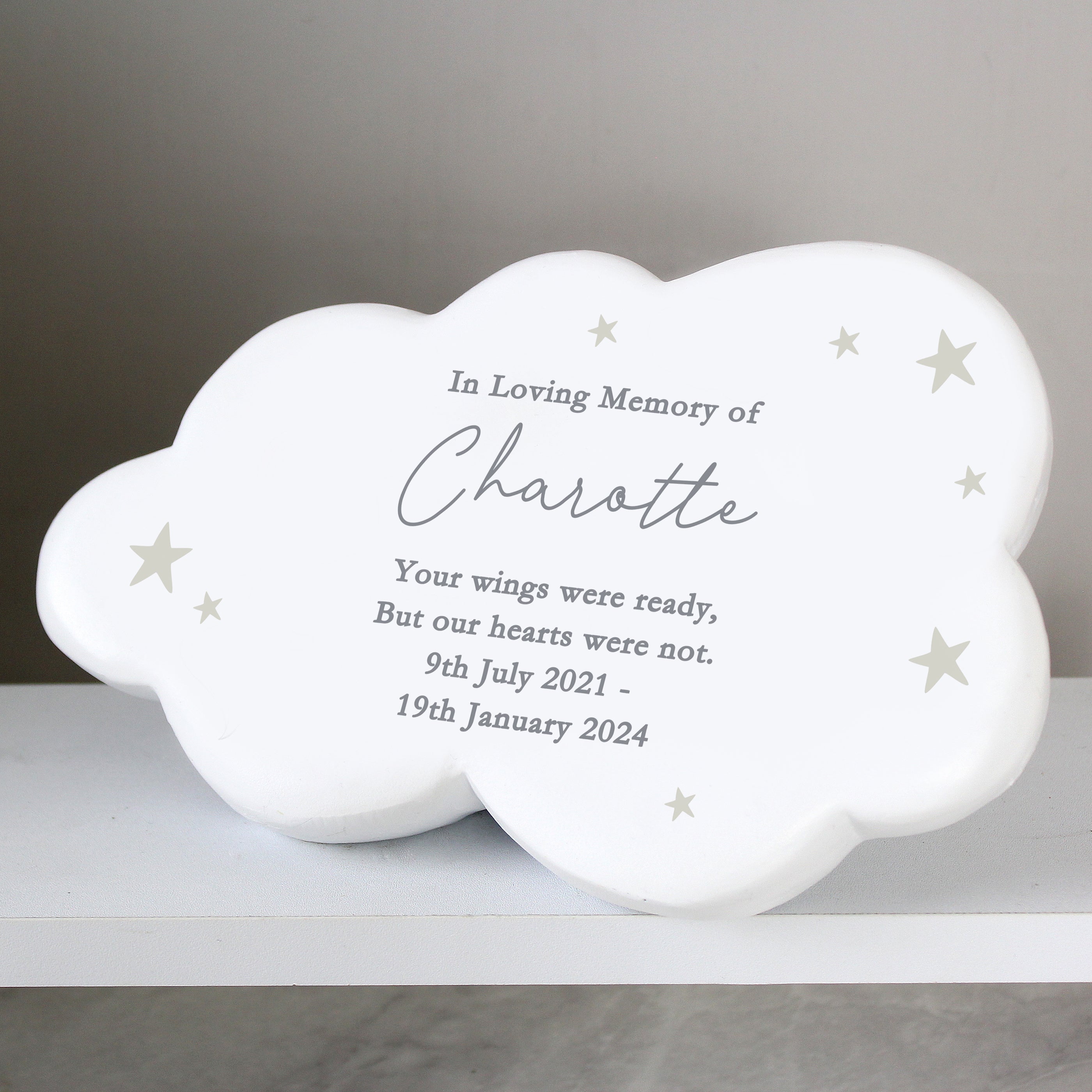 Personalised Stars Resin Memorial Cloud