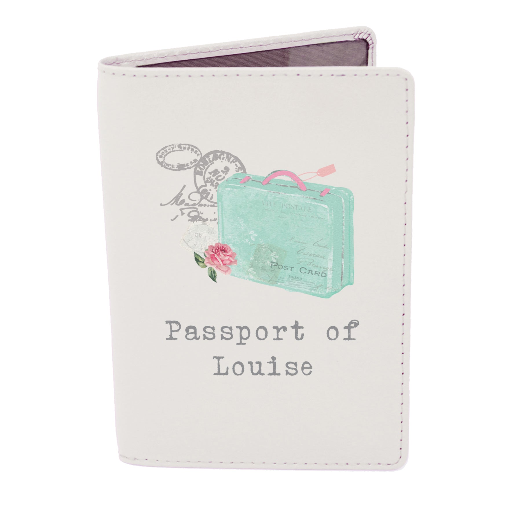 Personalised Vintage Pastel Travel Cream Passport Holder