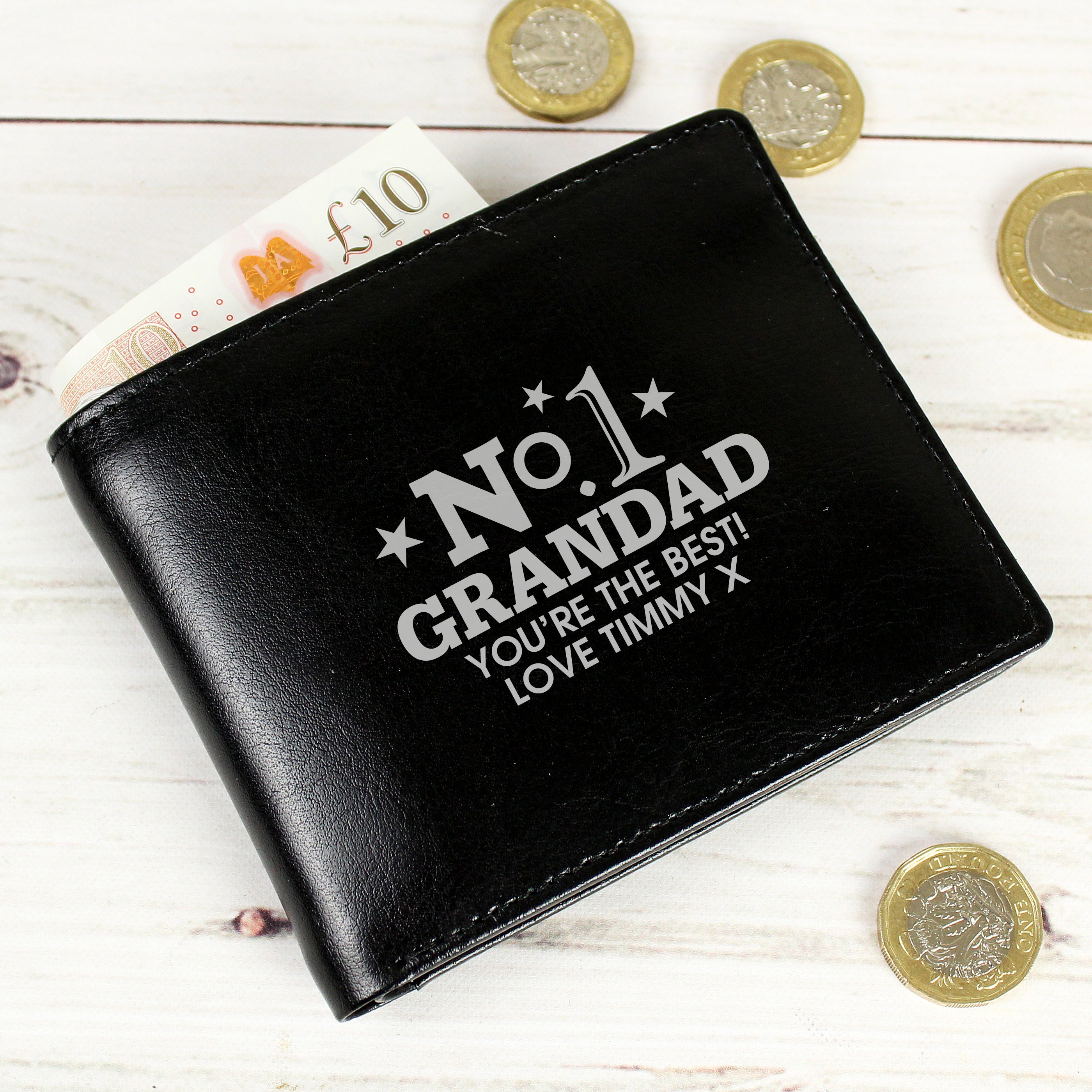 Personalised No.1 Leather Wallet