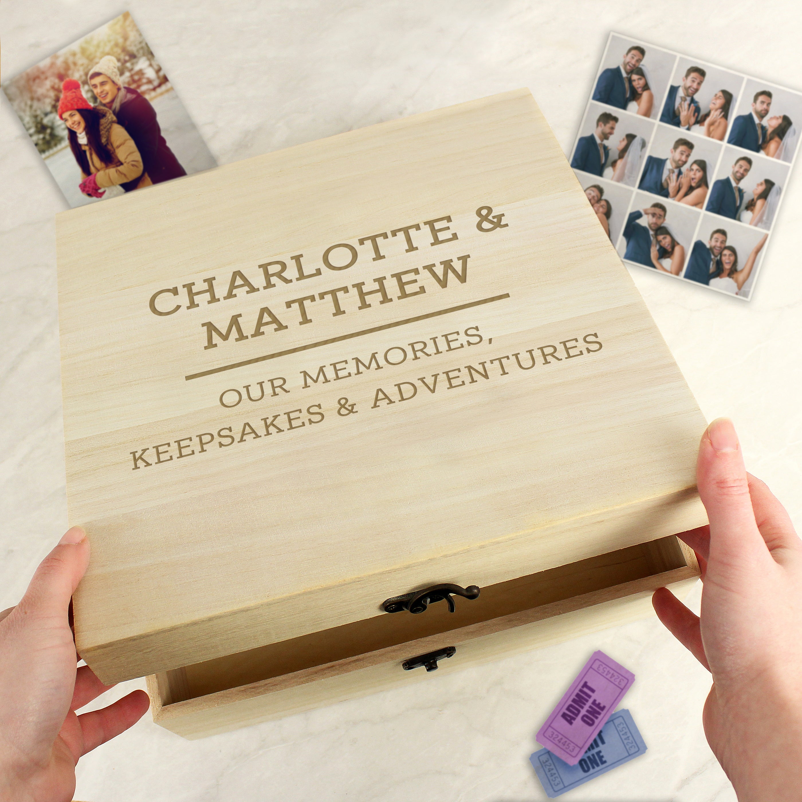 Personalised Any Message Large Wooden Keepsake Box