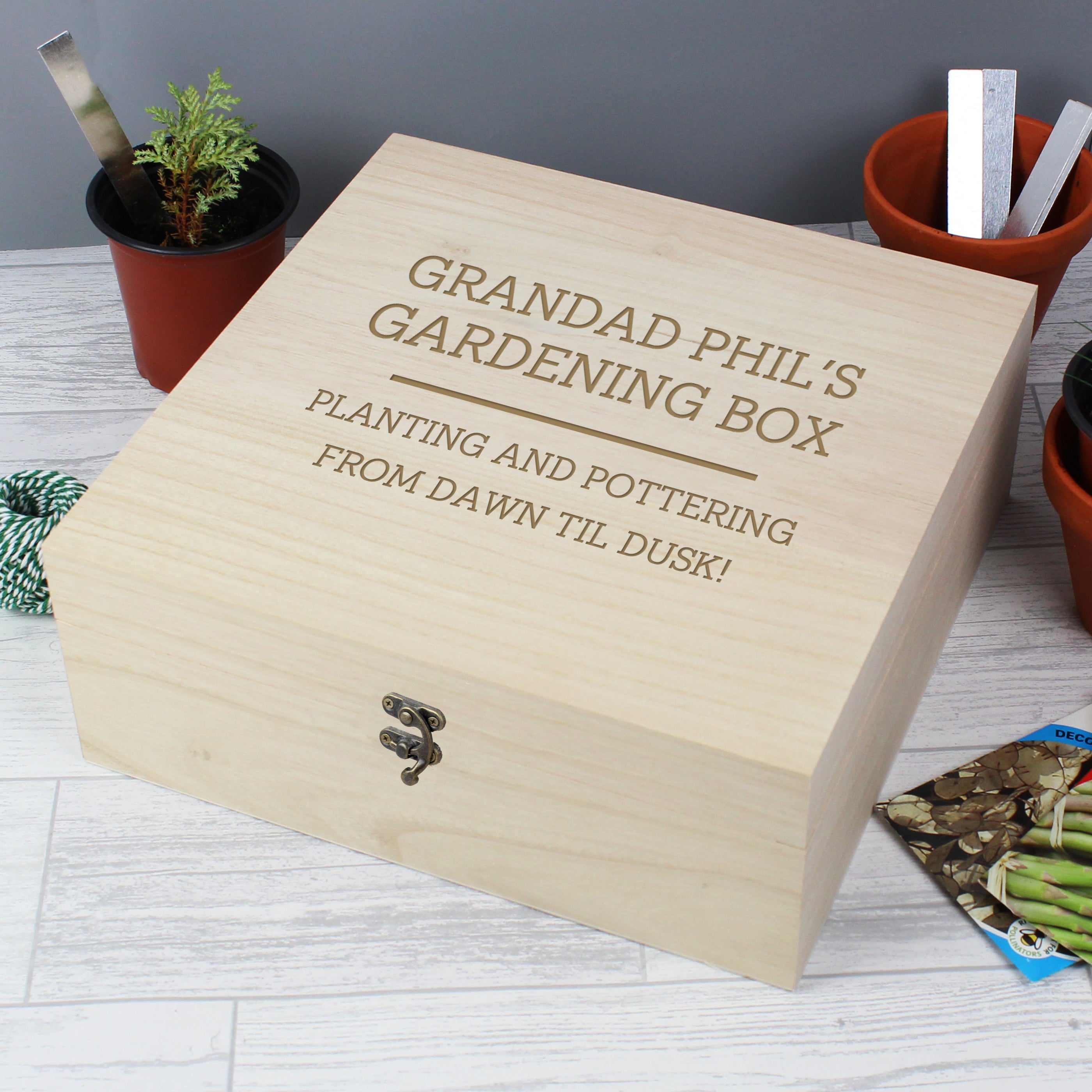 Personalised Any Message Large Wooden Keepsake Box