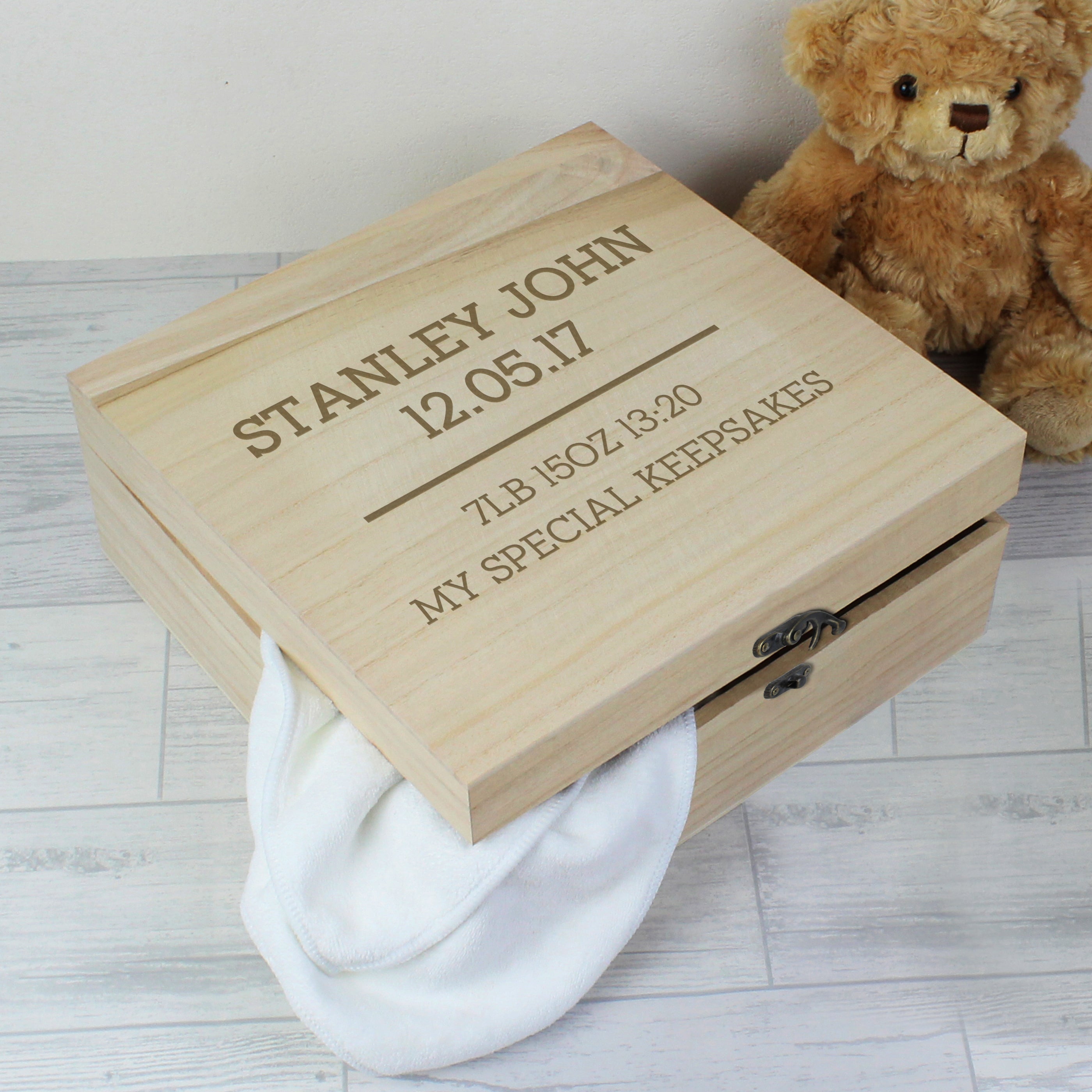 Personalised Any Message Large Wooden Keepsake Box