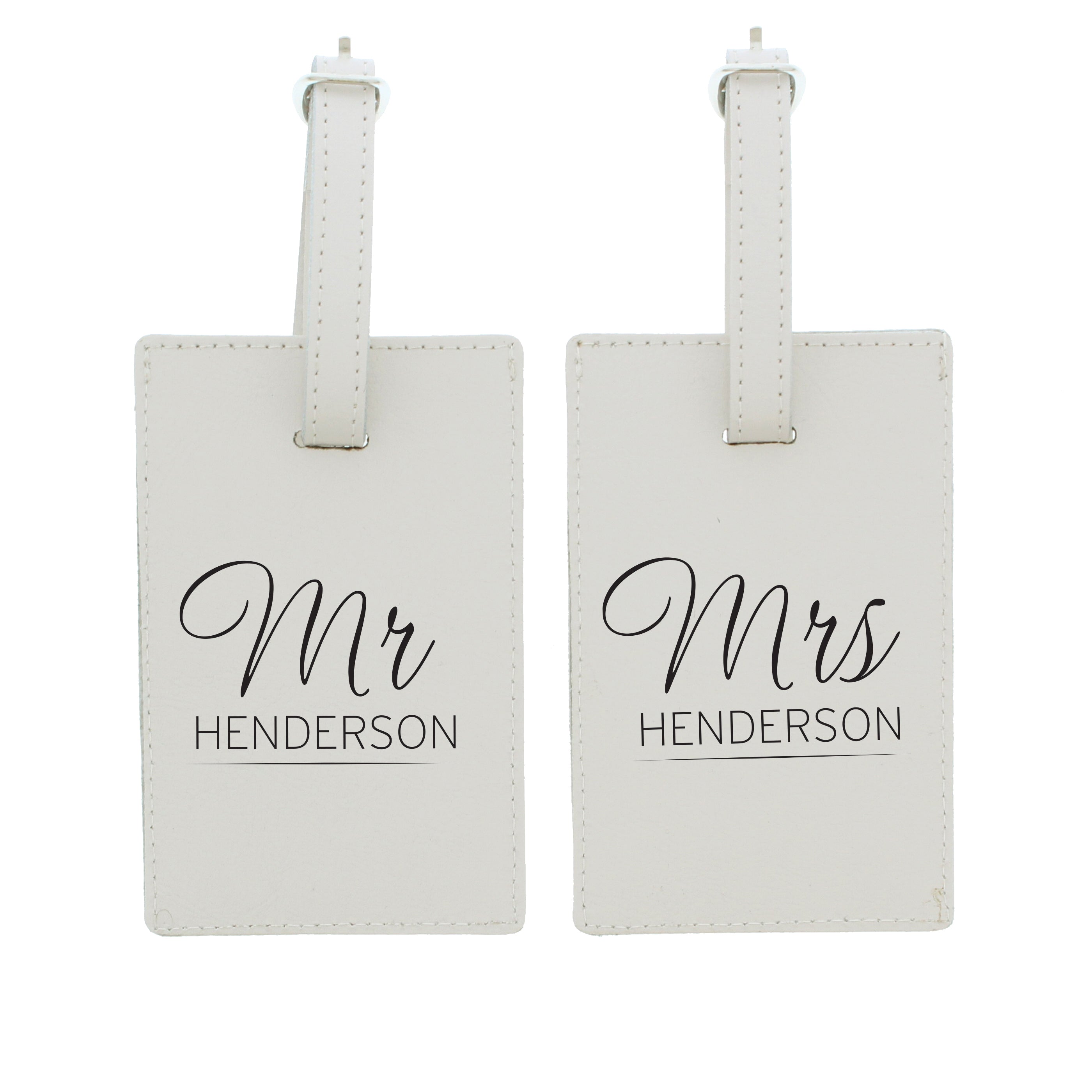 Personalised Couples Classic Cream Luggage Tags