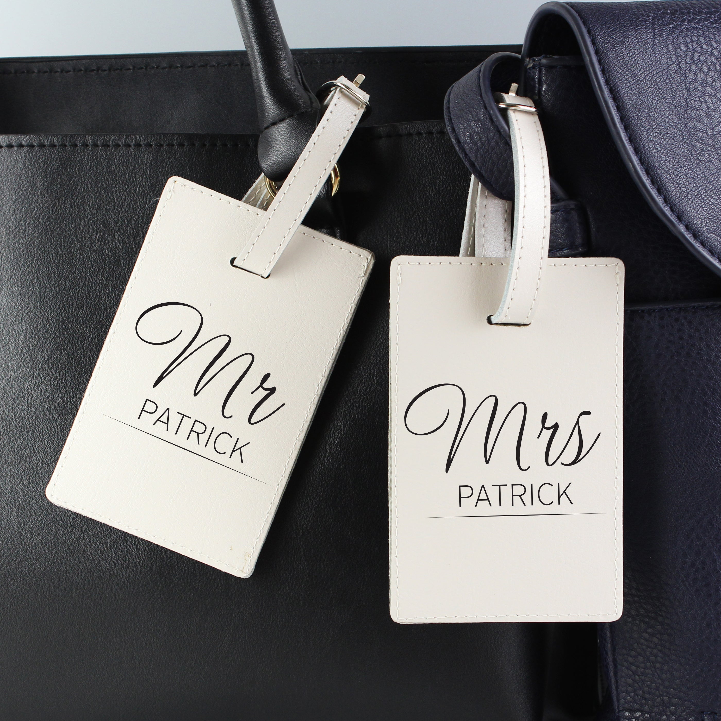 Personalised Couples Classic Cream Luggage Tags