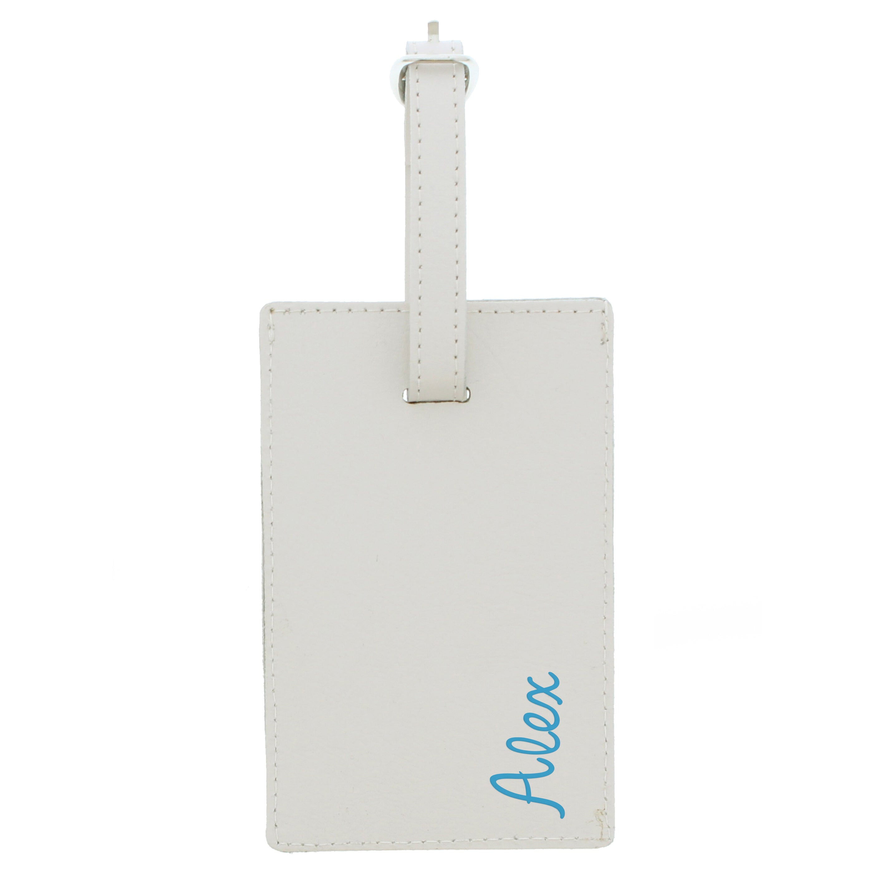 Personalised Blue Name Cream Luggage Tag