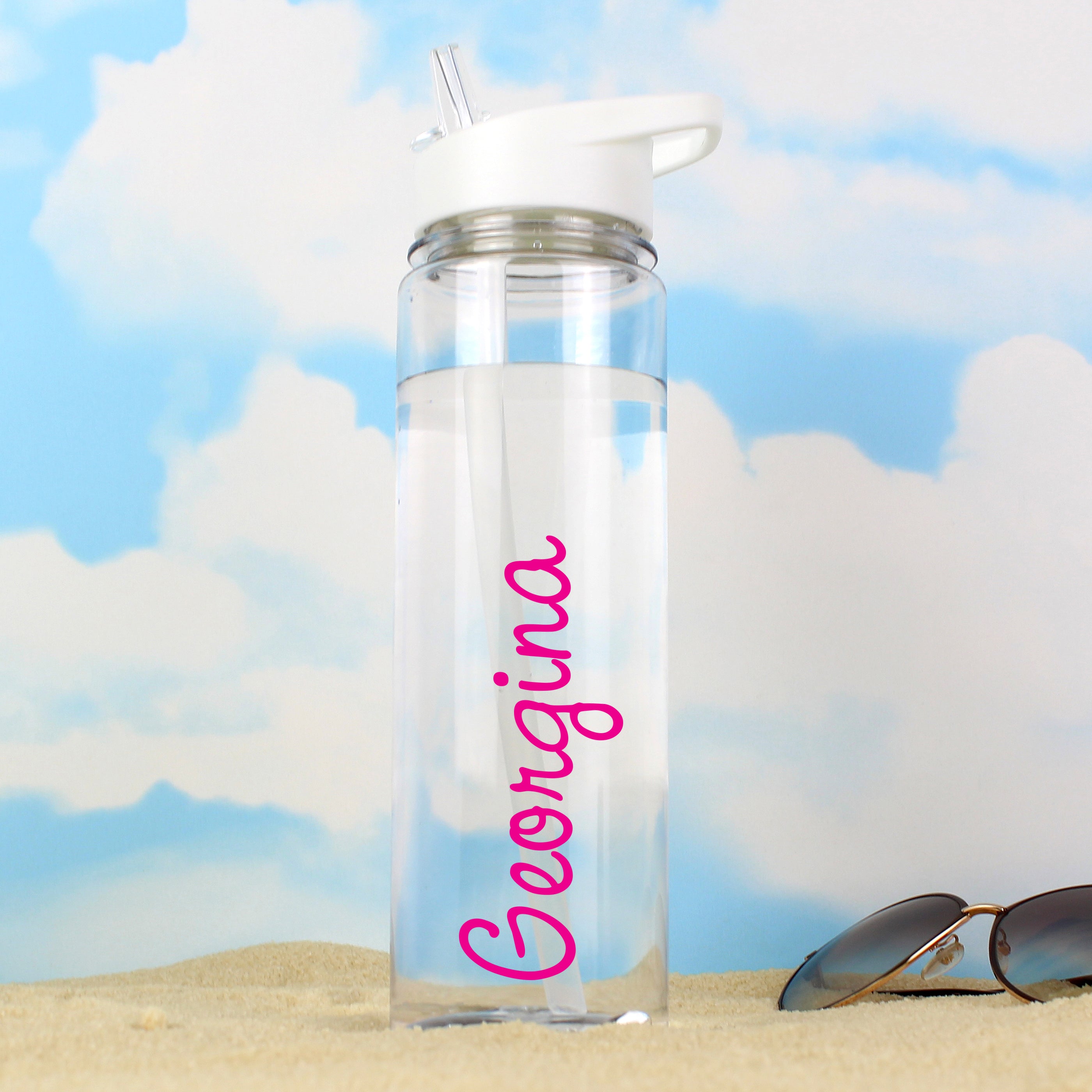 Personalised Pink Name Water Bottle