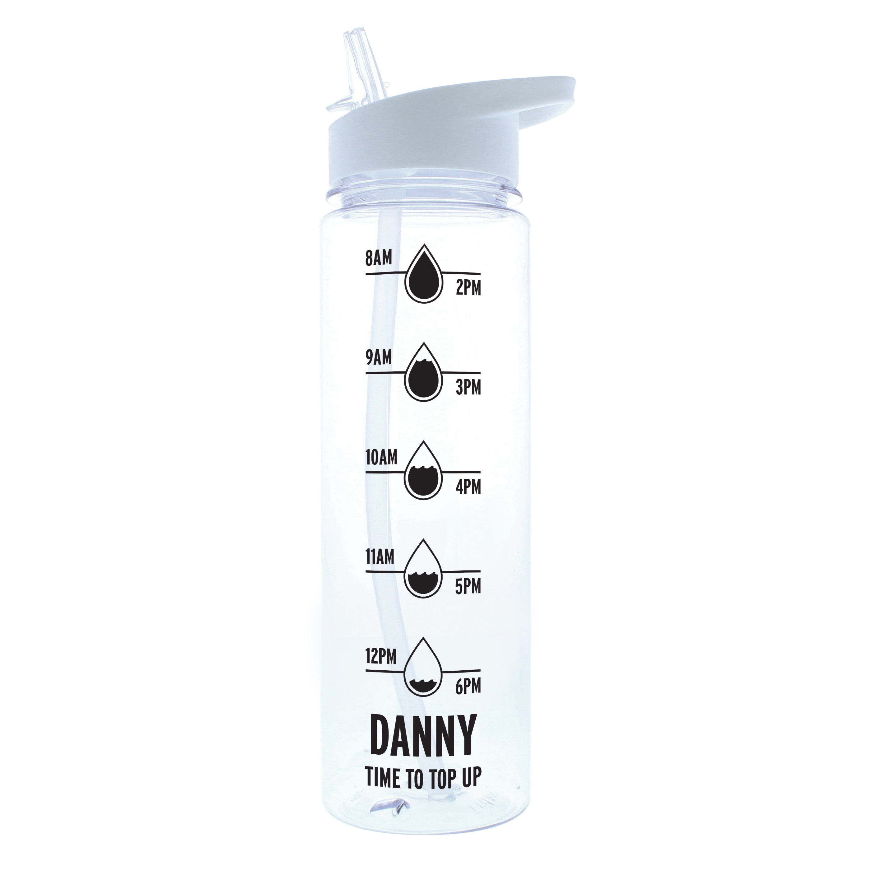 Personalised Black 'Hydration Tracker' Water Bottle