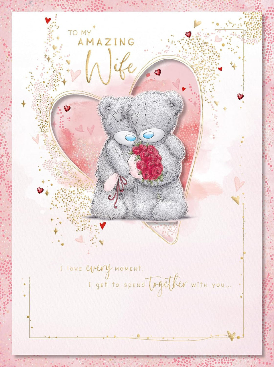 Amazing Wife Me to You Bear Valentine's Day Boxed Card - Bears With Bouquet