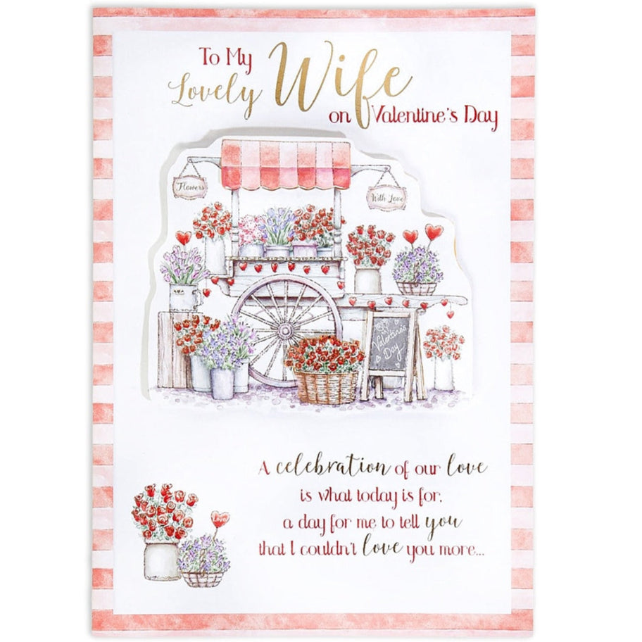 Wife Valentine's Day Card - Flower Stall