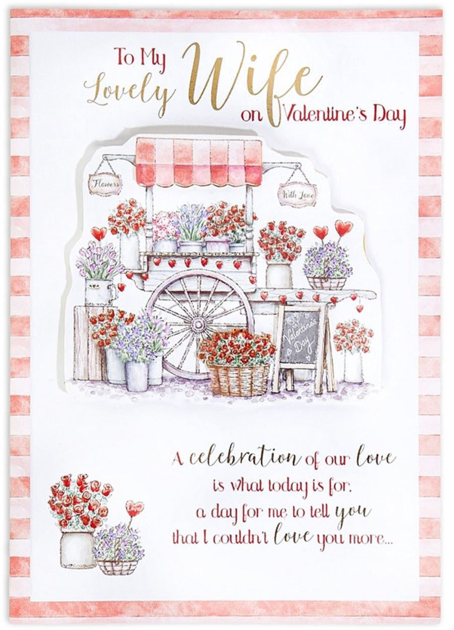 Wife Valentine's Day Card - Flower Stall