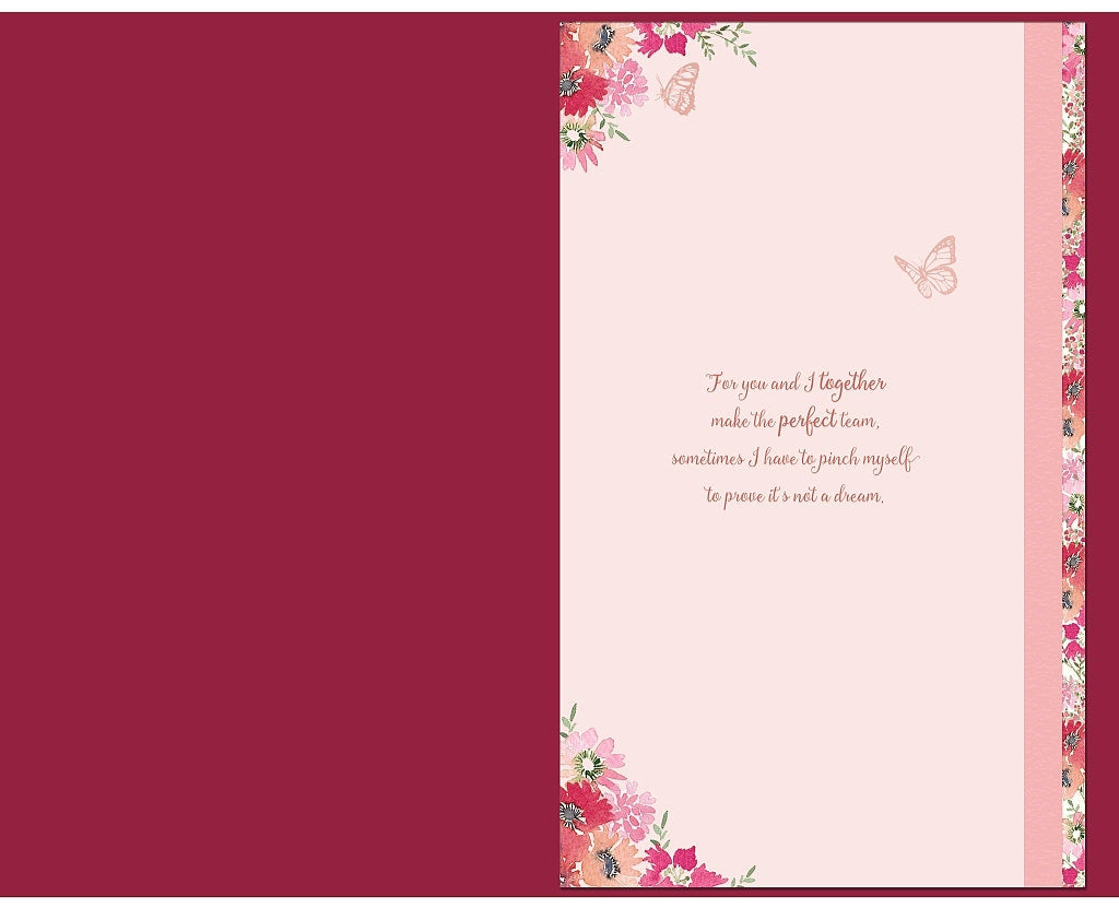 Fiancee Valentines Day Card  - Floral Heart
