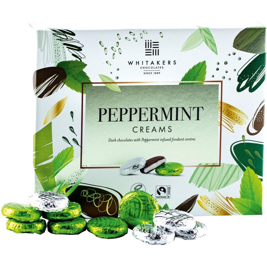 Whitakers Foiled Dark Chocolate Peppermint Creams in Carton