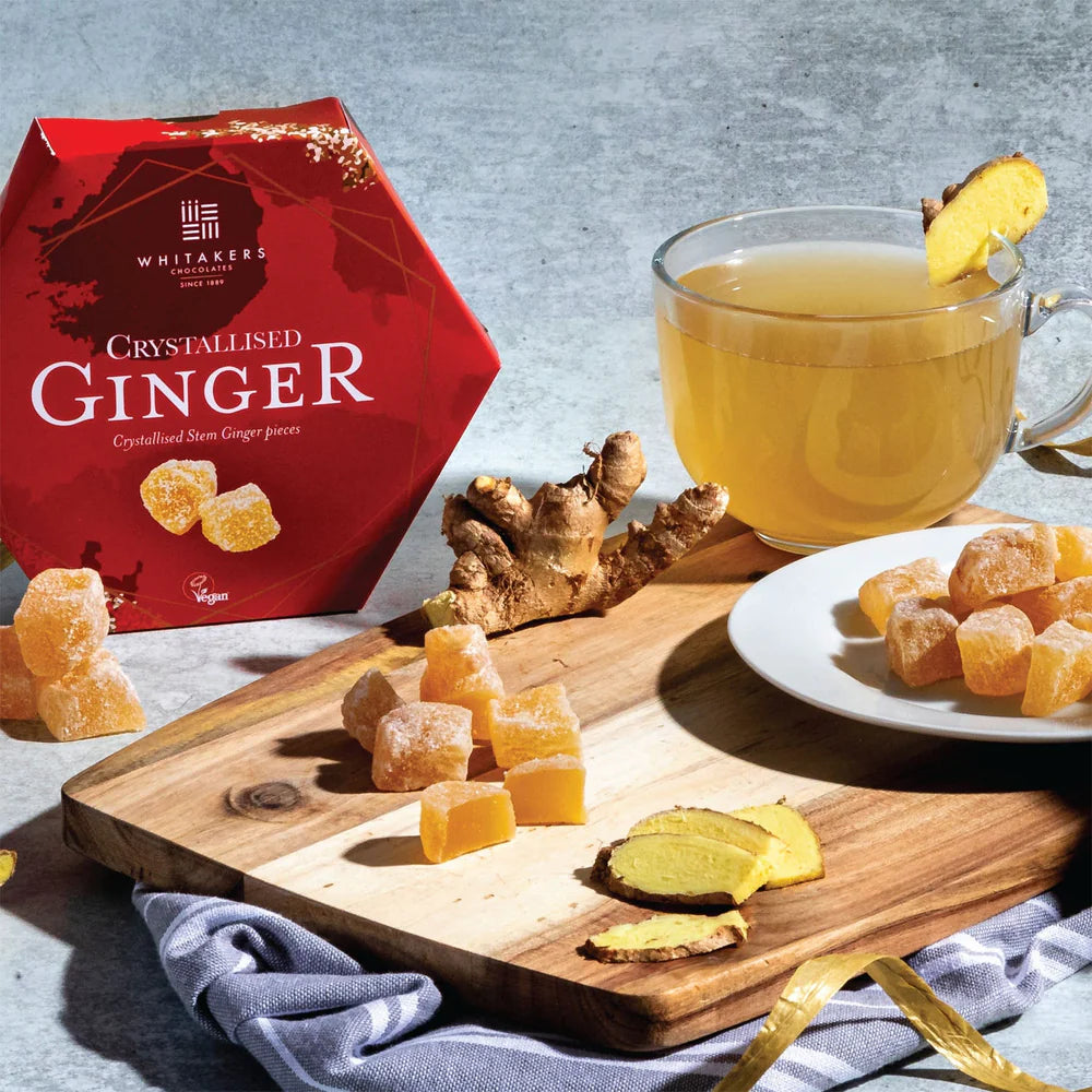 Whitakers Crystallised Stem Ginger in Hexagon Box