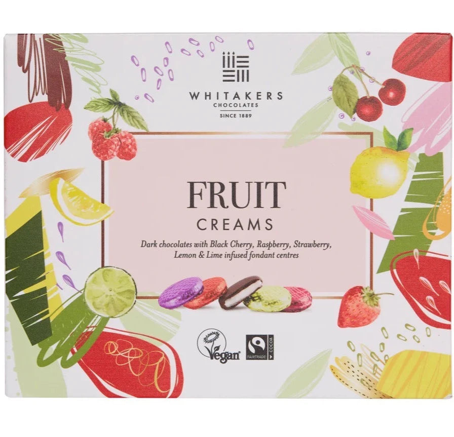 Whitakers Foiled Dark Chocolate Fruit Creams in Carton