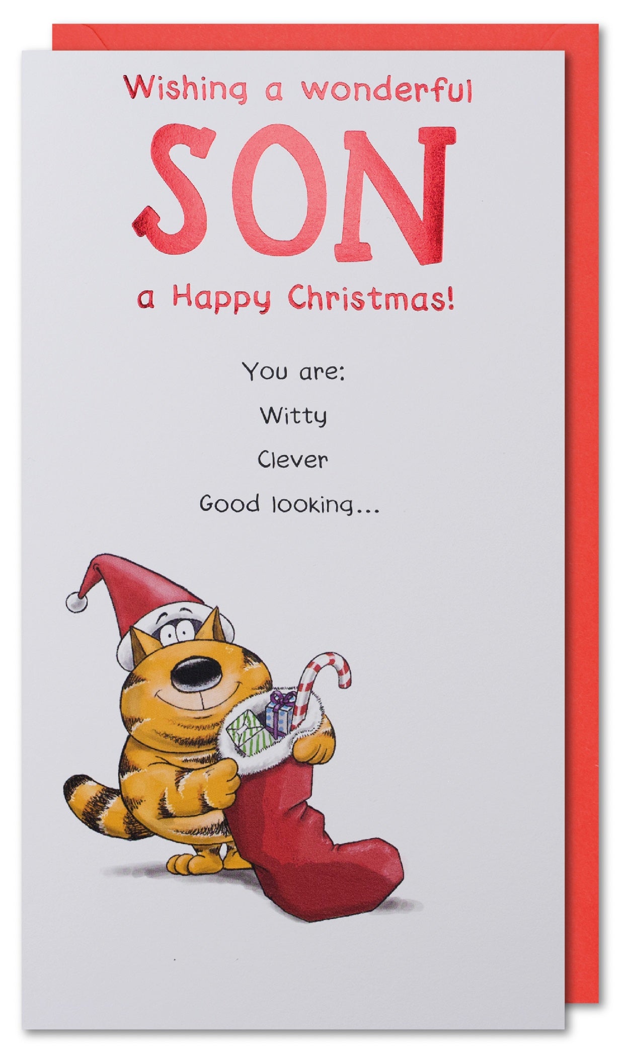 Son Christmas Card - Witty, Clever, Good Looking...