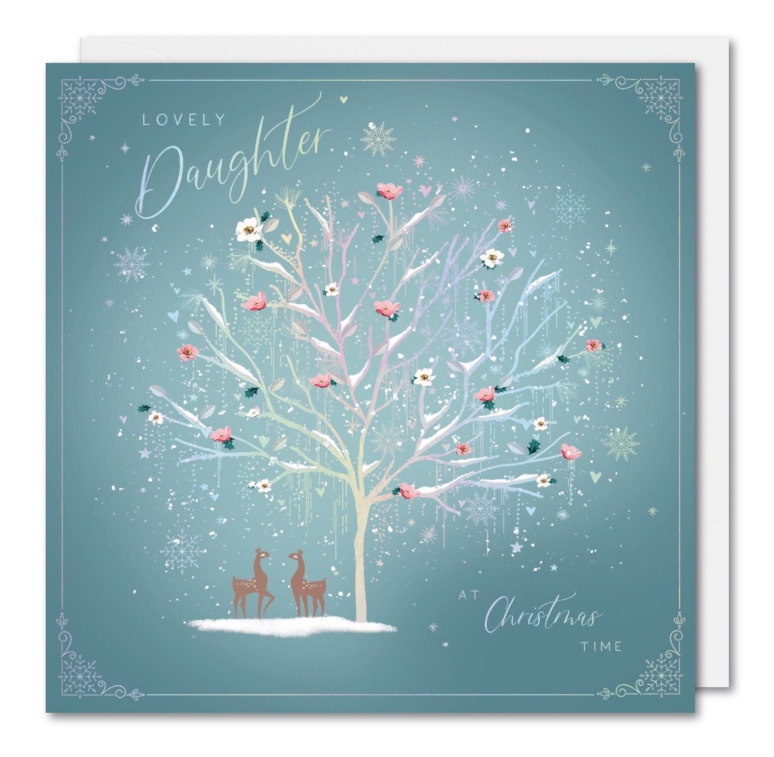 Daughter Christmas Card - Pretty Tree and Deers