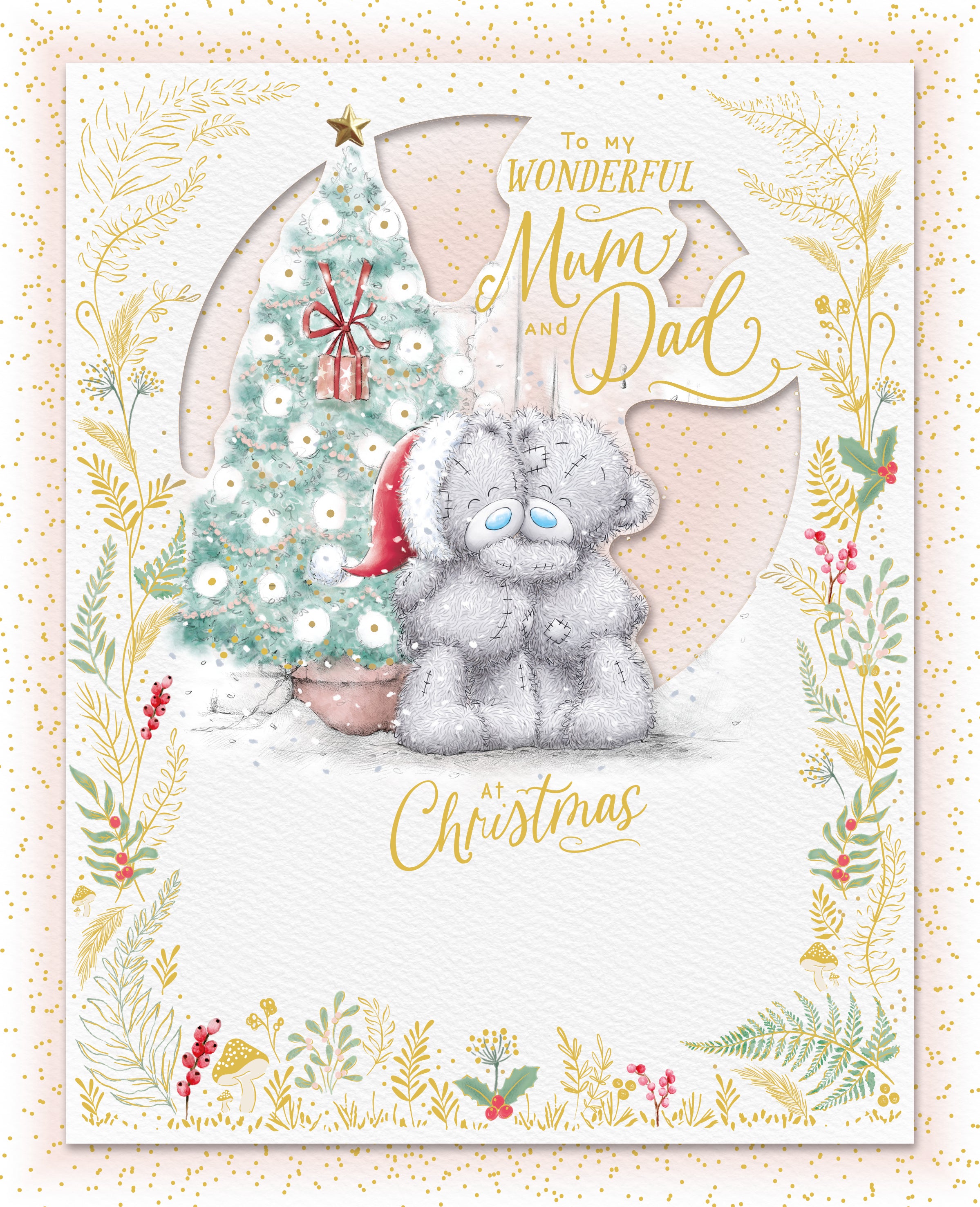 Mum And Dad Christmas Card - Bears Stood By