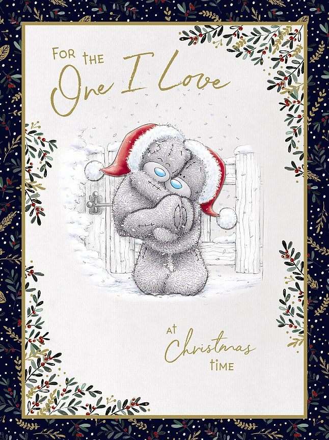 One I Love Christmas Card - Bear Being Lifted