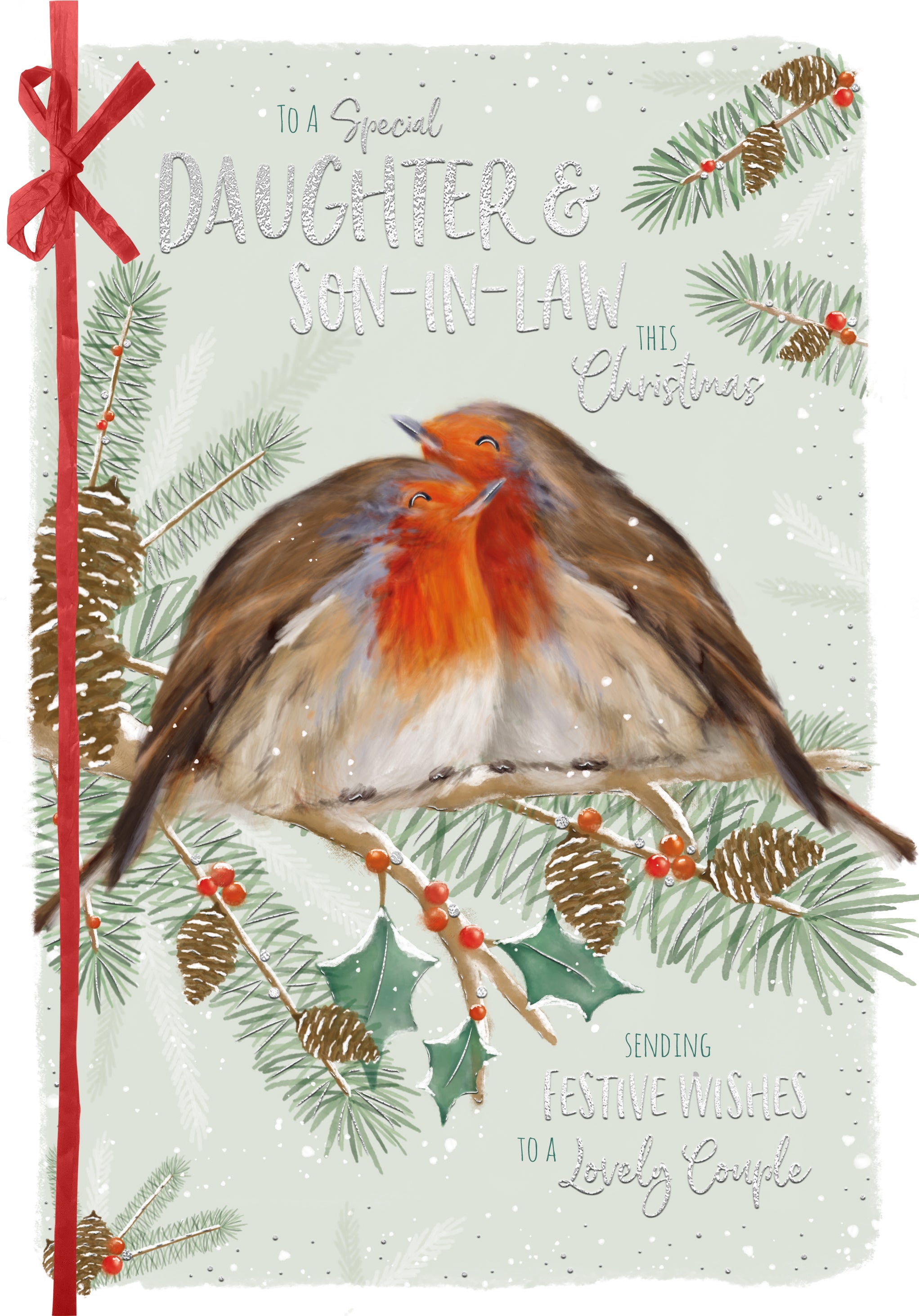 Daughter & Son In Law Christmas Card - Robins