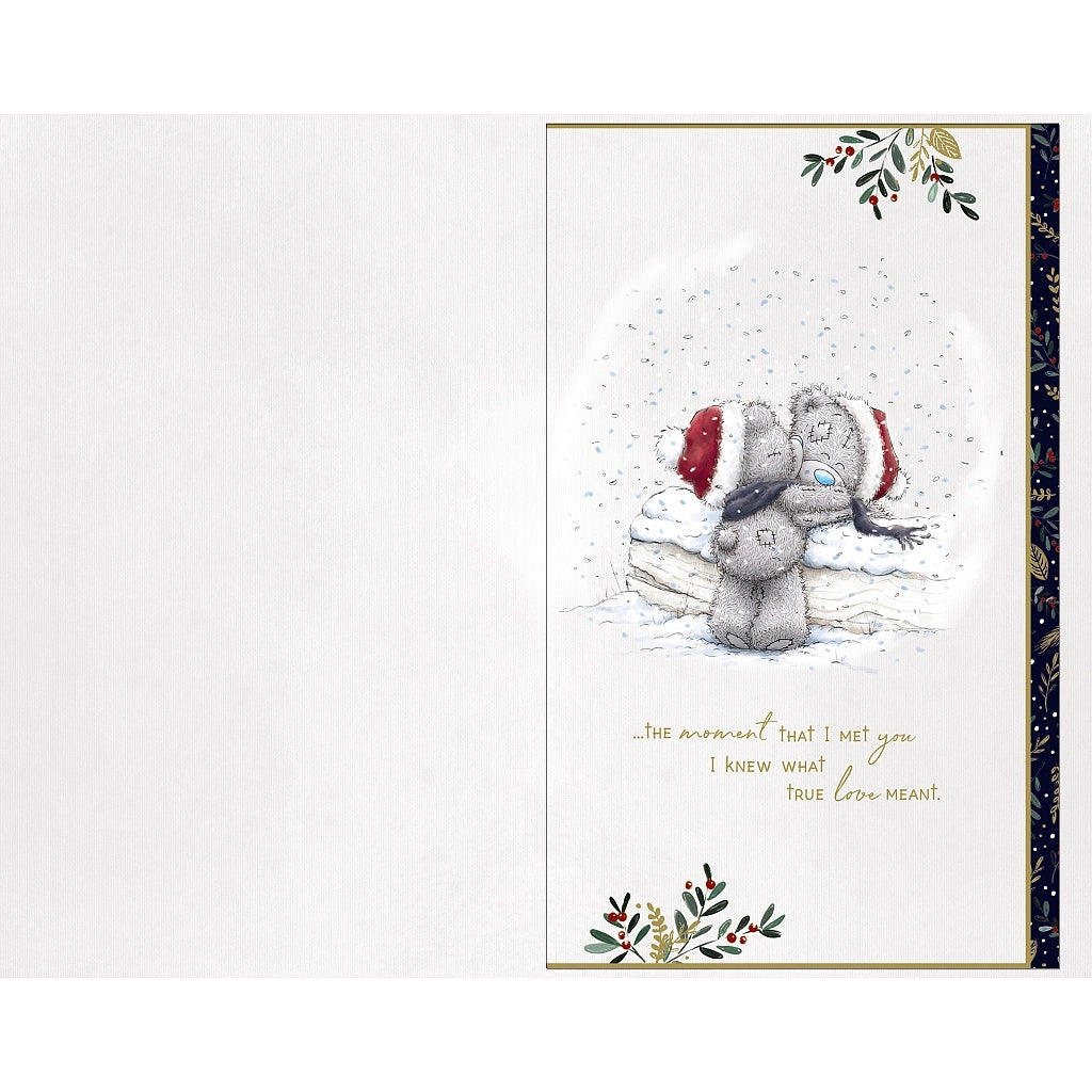 One I Love Handmade Me to You Bear Christmas Card - Bears Kissing