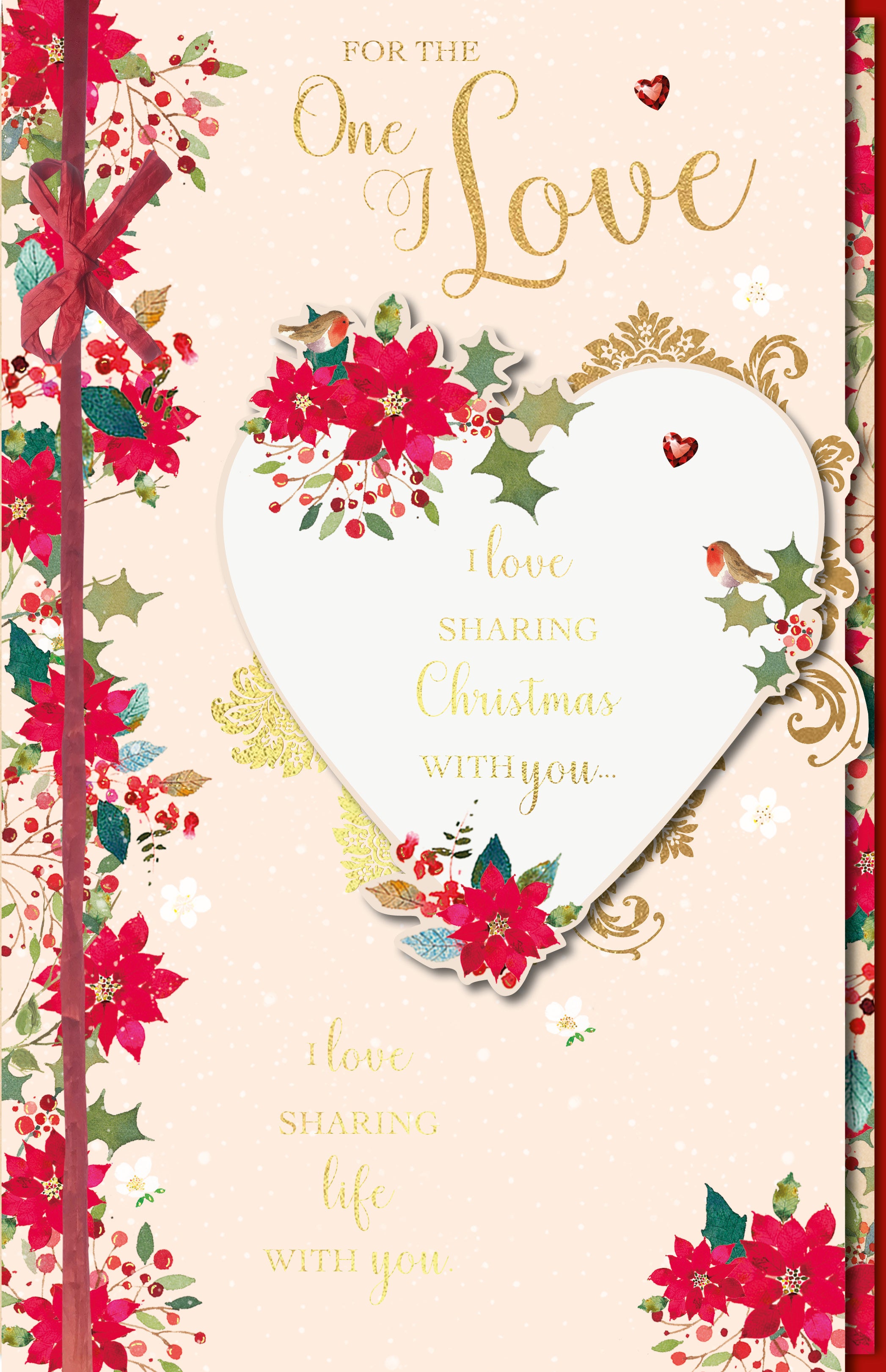 One I Love Christmas Card -  Holly And Robin