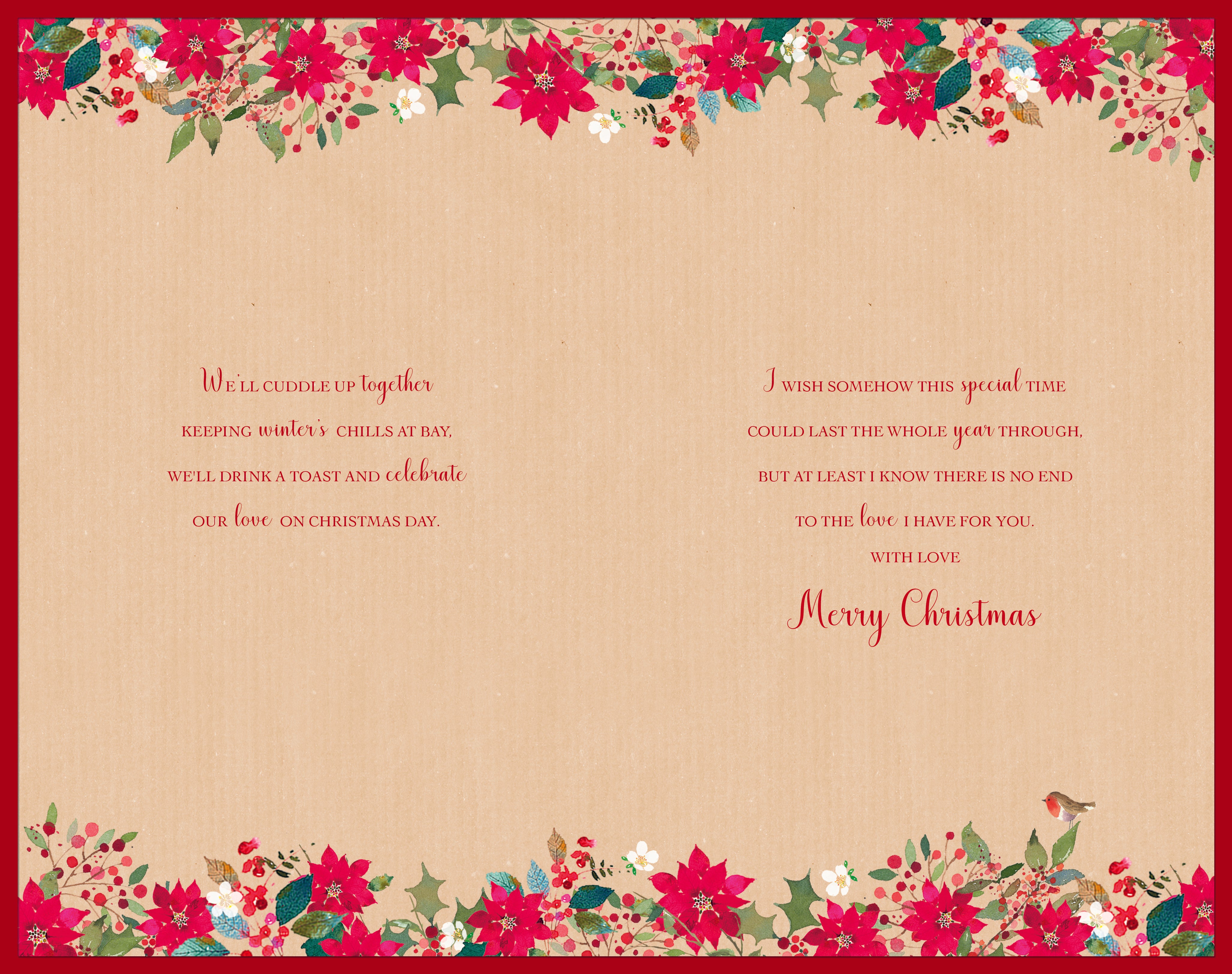 One I Love Christmas Card -  Holly And Robin