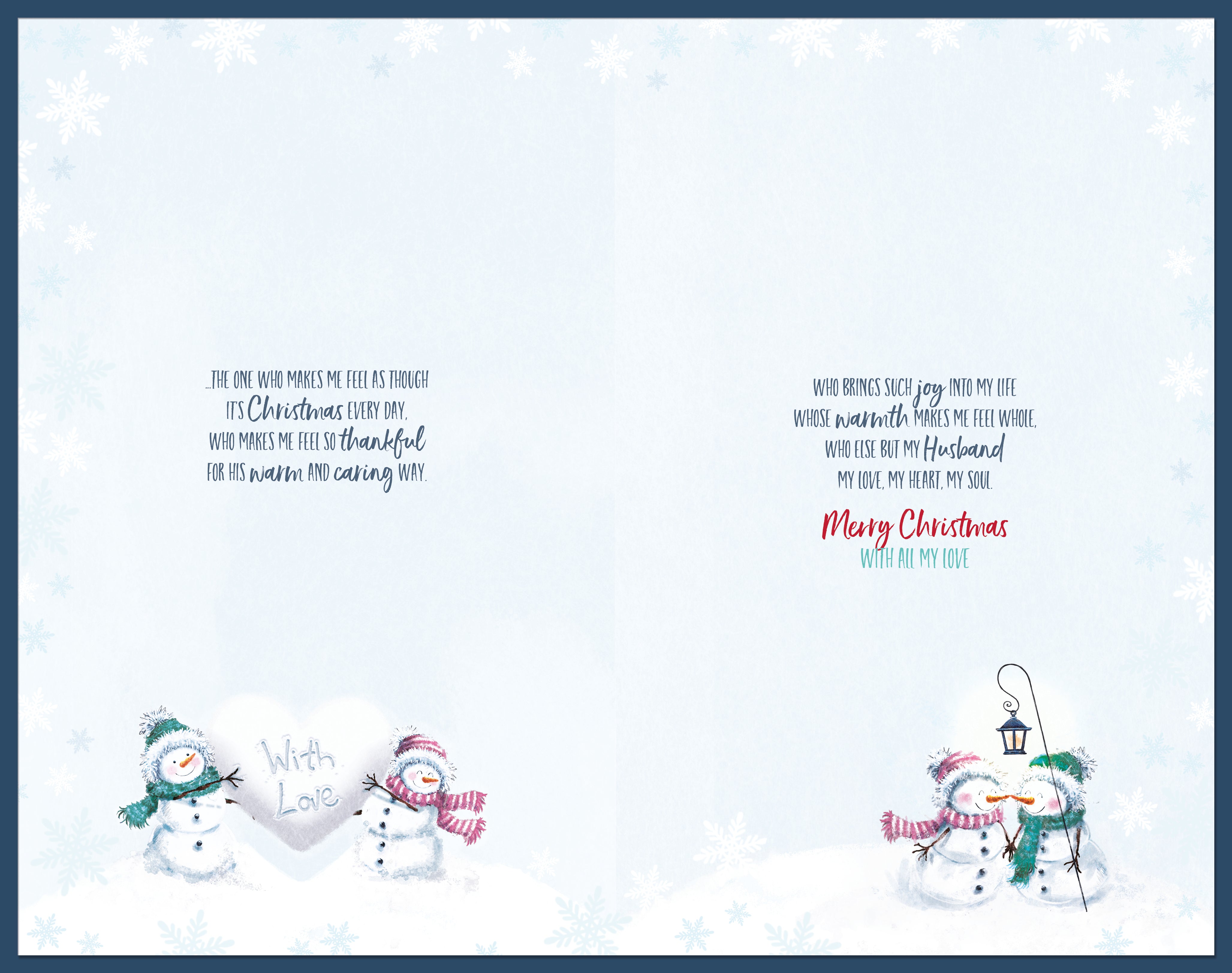 For A Lovely Husband Christmas Card - Shooting Star And Snowcouple