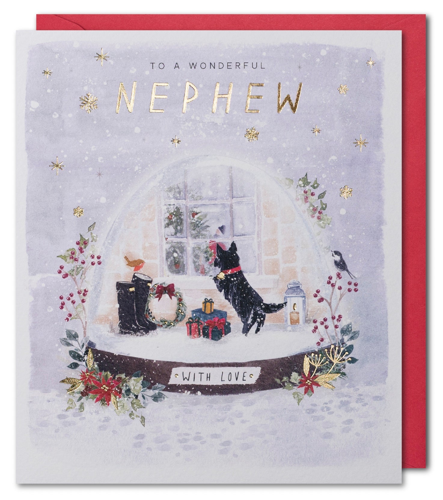 Nephew Christmas Card - Snow Globe With Love