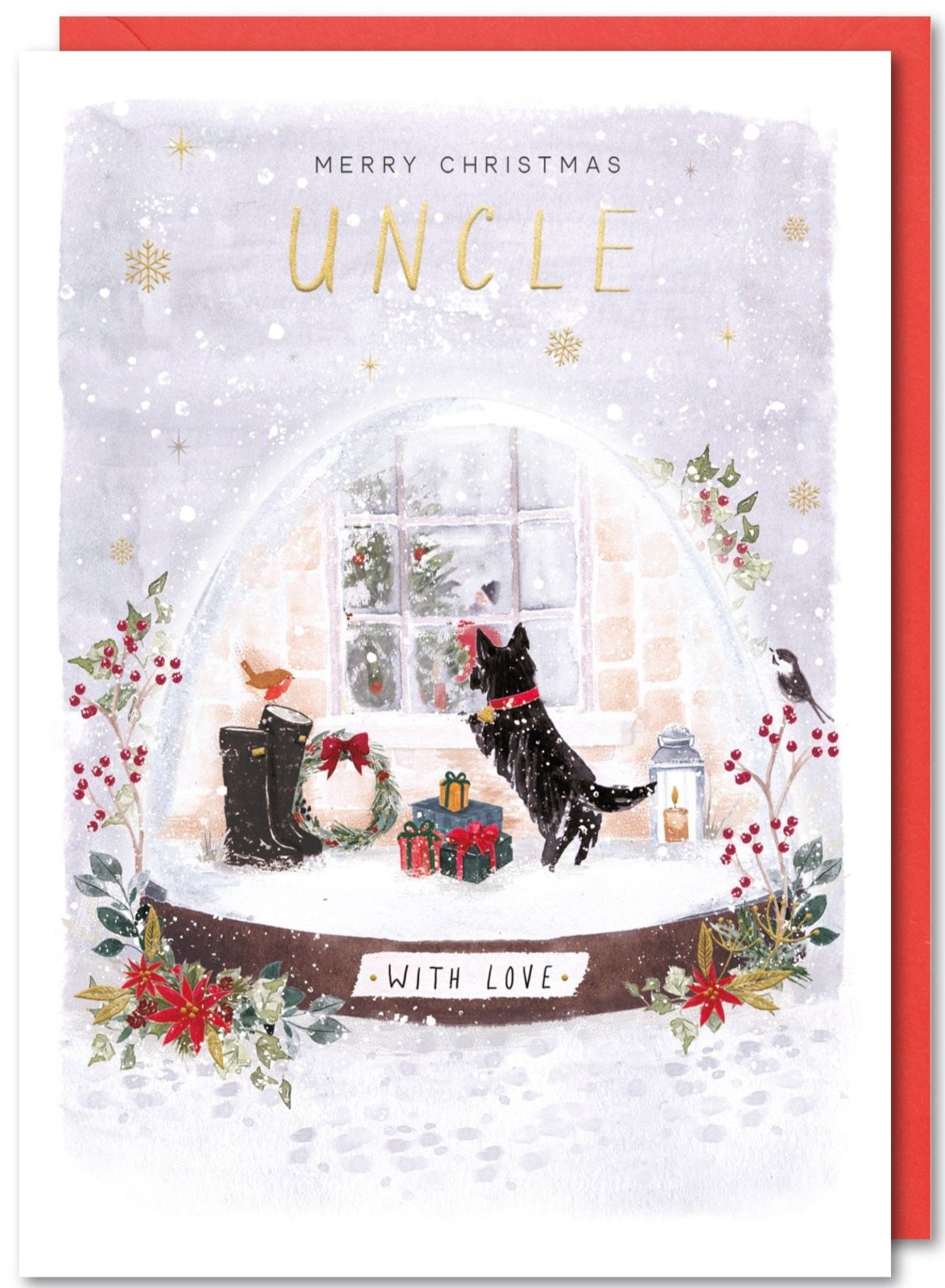 Uncle Christmas Card - Snow Globe With Love