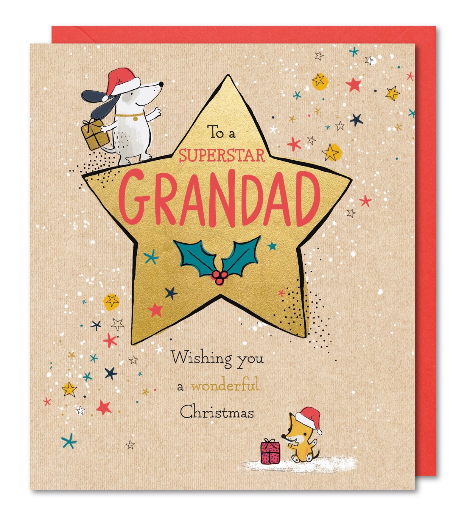 Grandad Christmas Card - Superstar