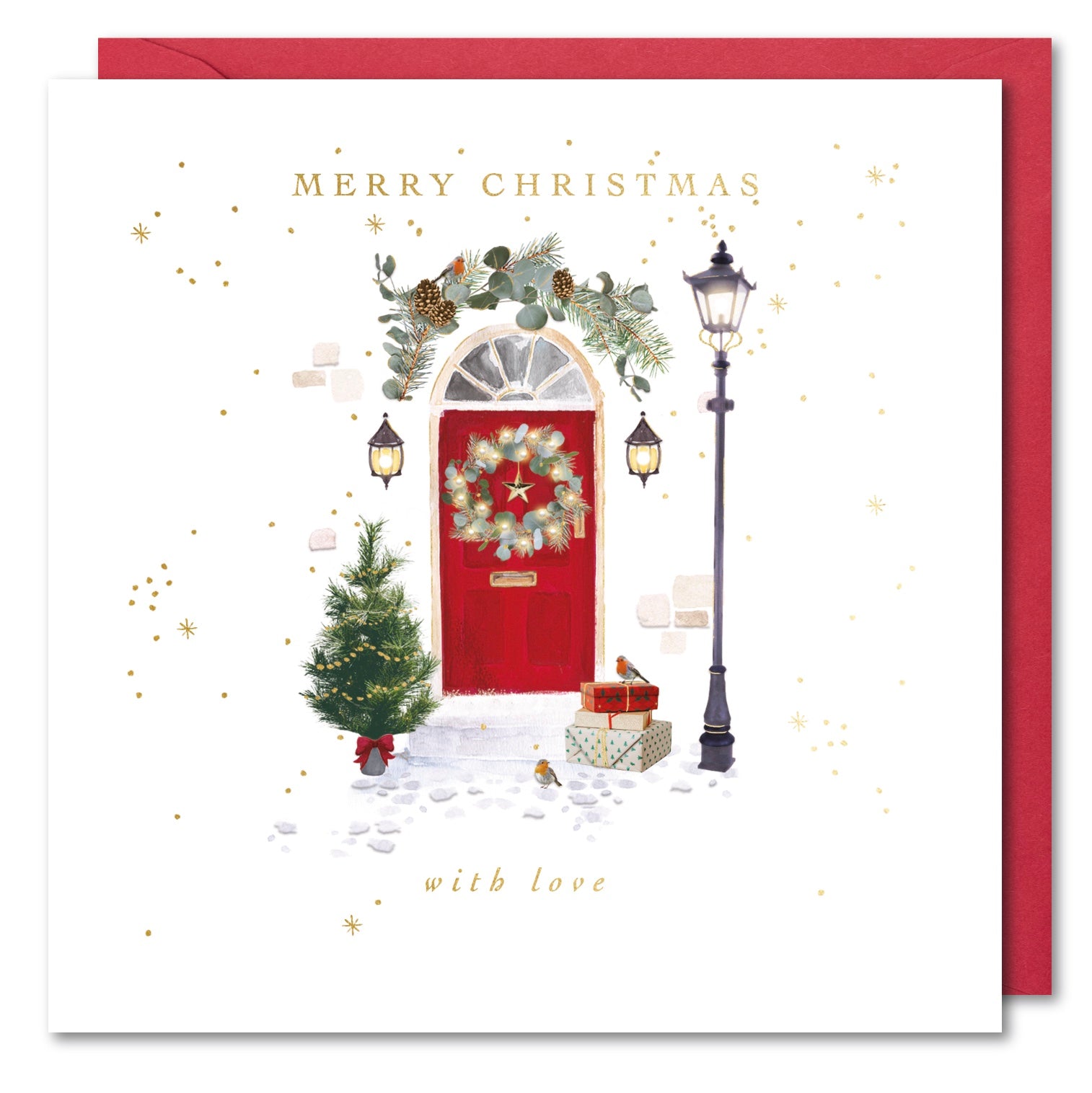 Open Christmas Card - Festive Doorway