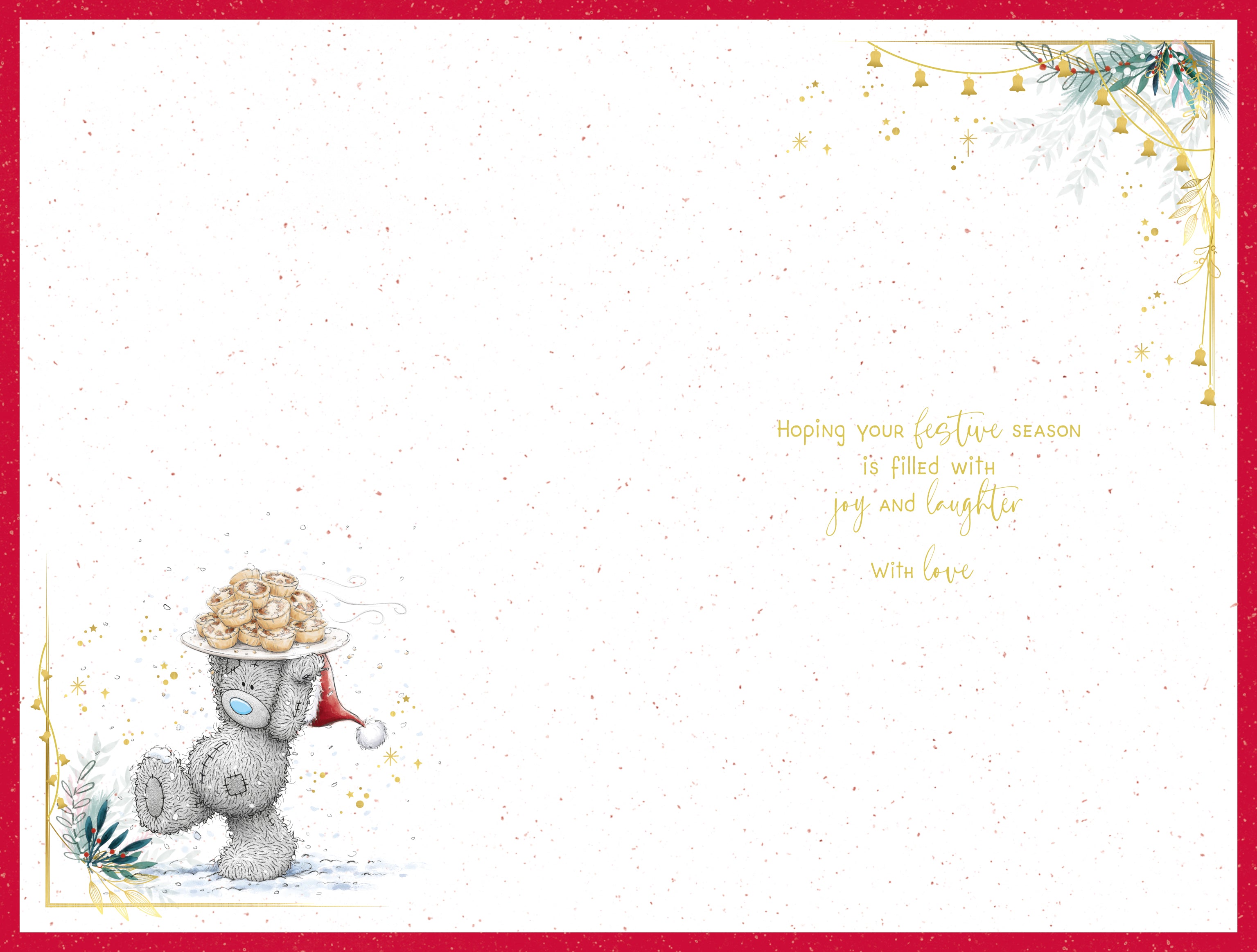 Nan And Grandad Christmas Card - Bear Reaching Up to Mince Pies