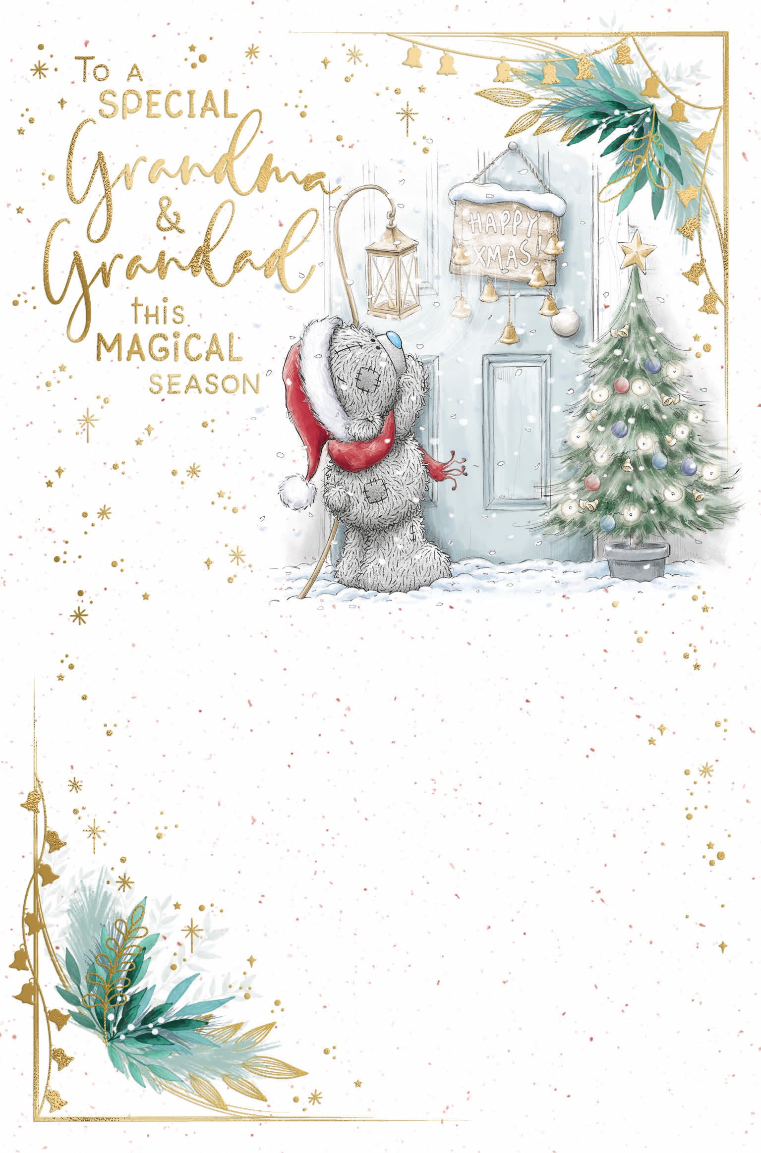 Grandma And Grandad Christmas Card - Bear Knoking