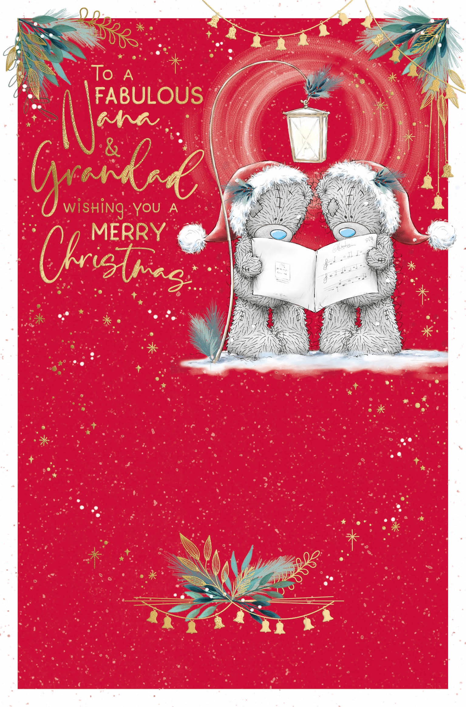 Nana And Grandad Christmas Card - Bears With Carol