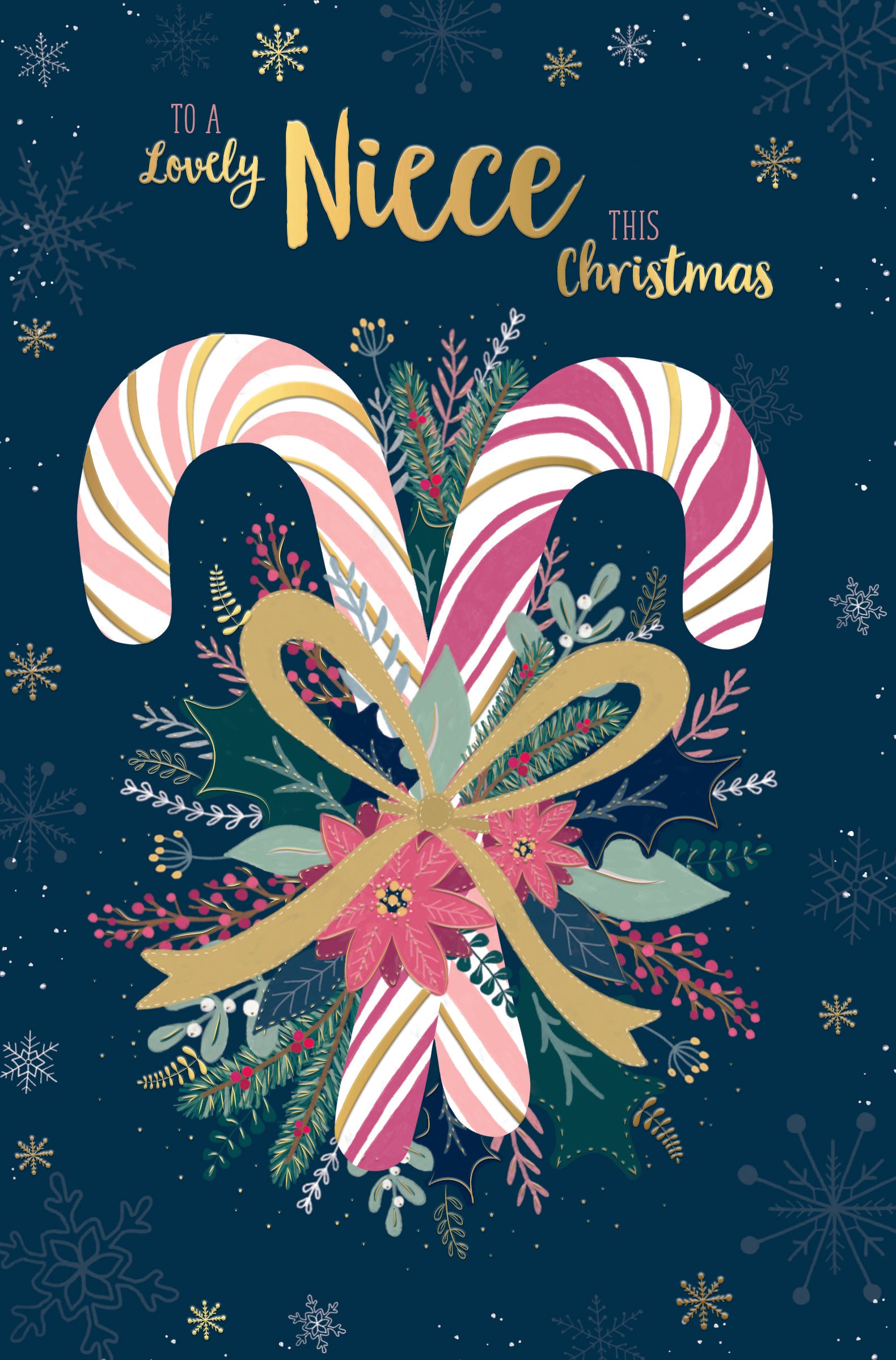 Niece Christmas Card - Candy Canes