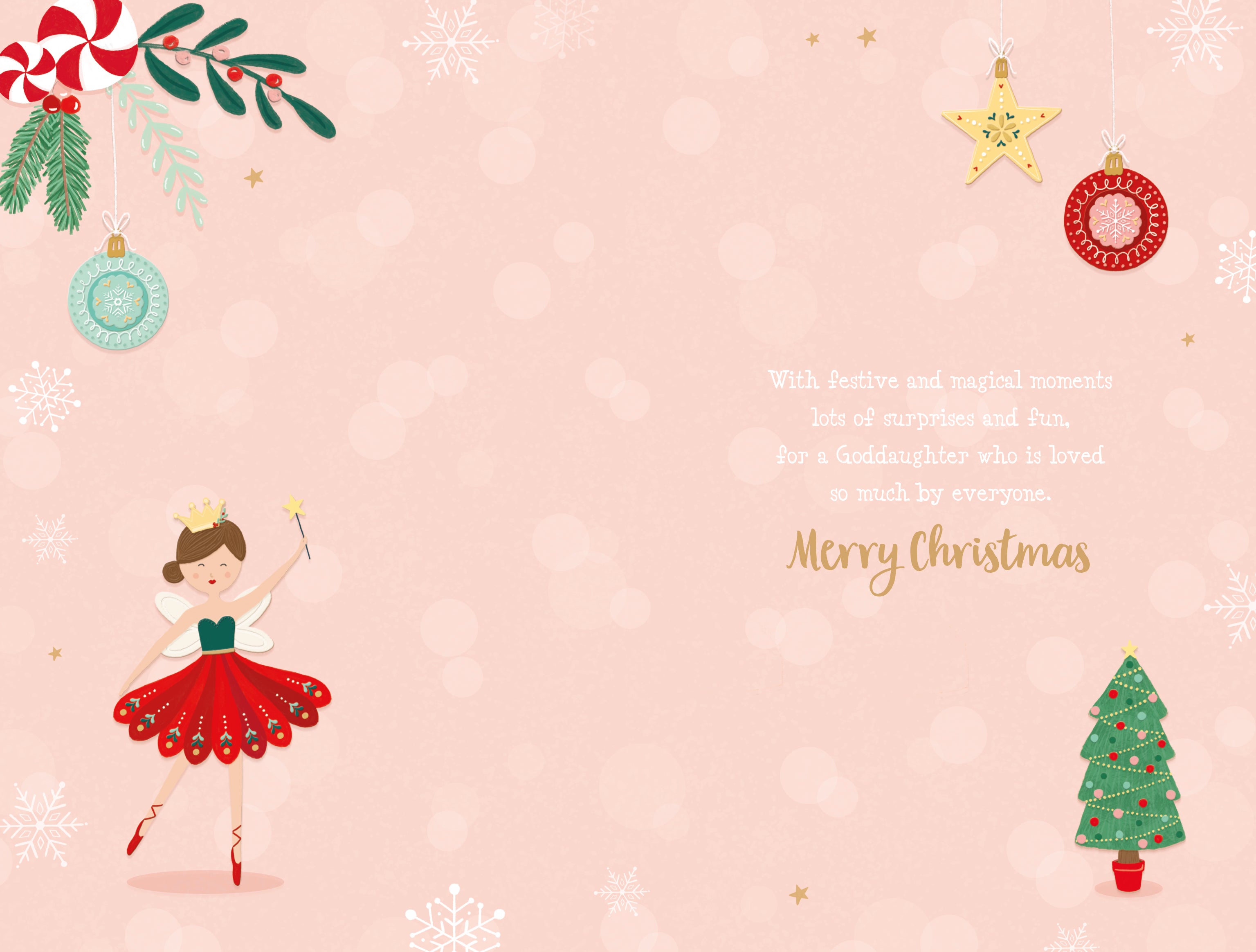 Goddaughter Christmas Card - Ballerina Dancer